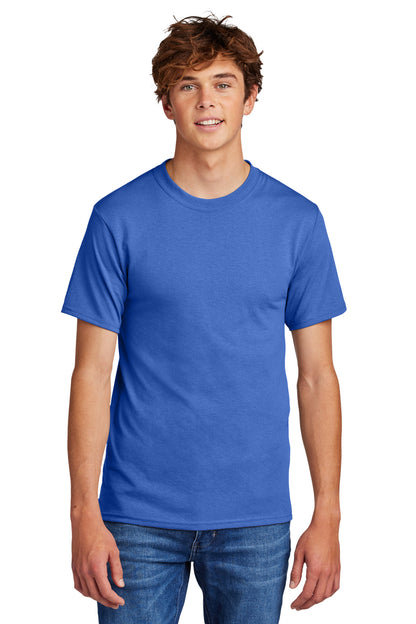 Front View of Royal Blue Port & Co Core Blend Tee. PC55