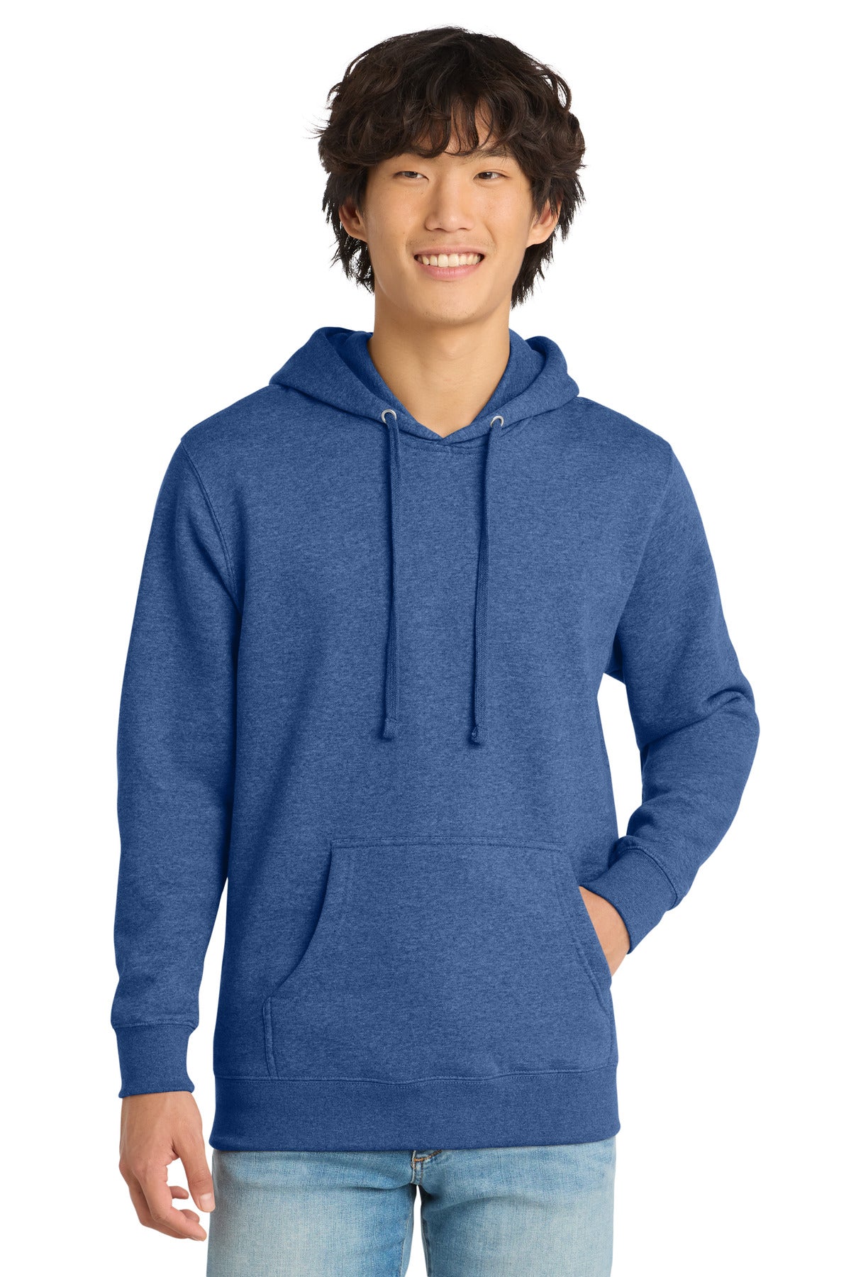 Front View of Royal Frost District V.I.T. Fleece Hoodie DT6100