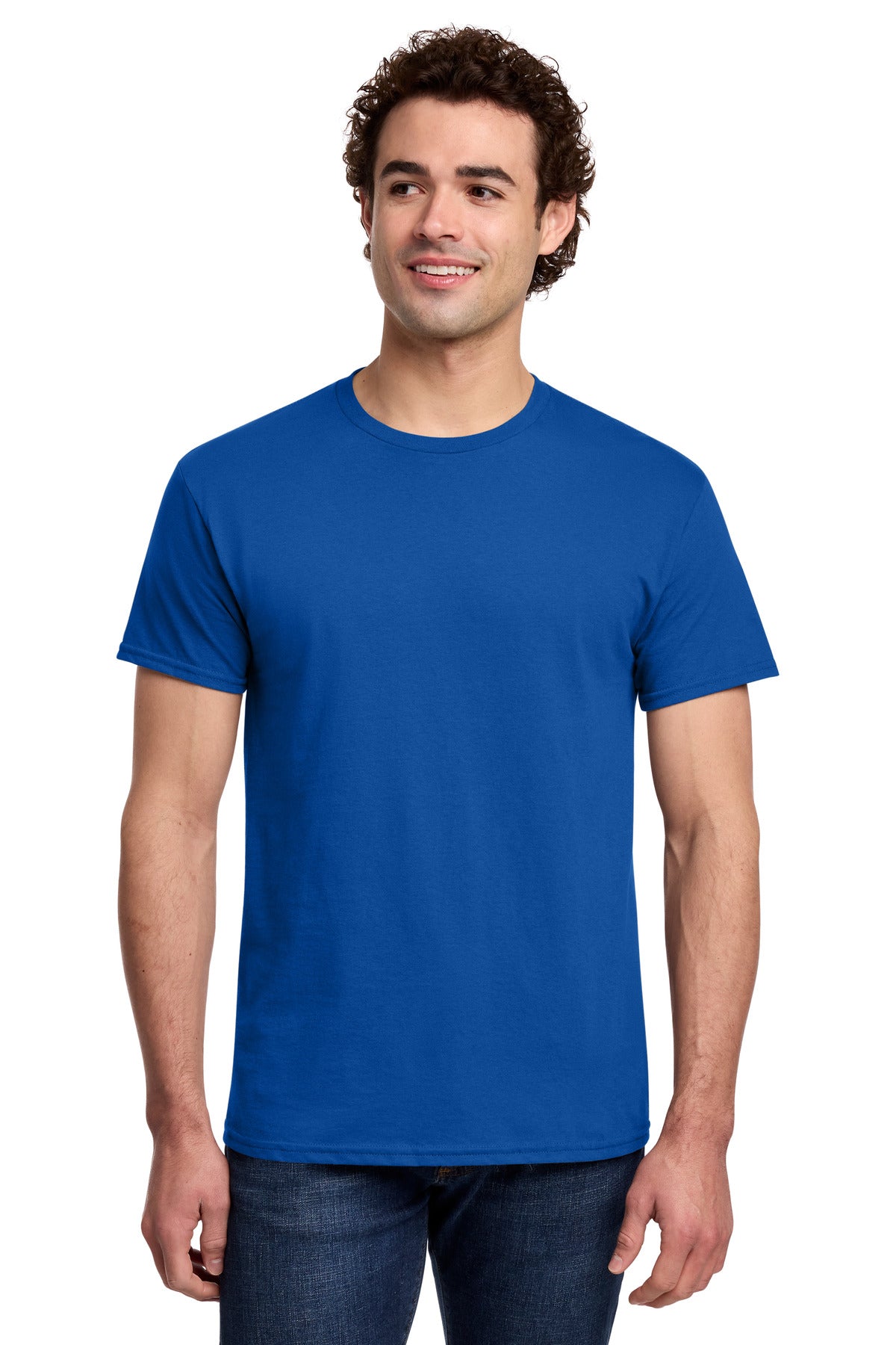 Front View of Royal Gildan Light Cotton Tee 3000