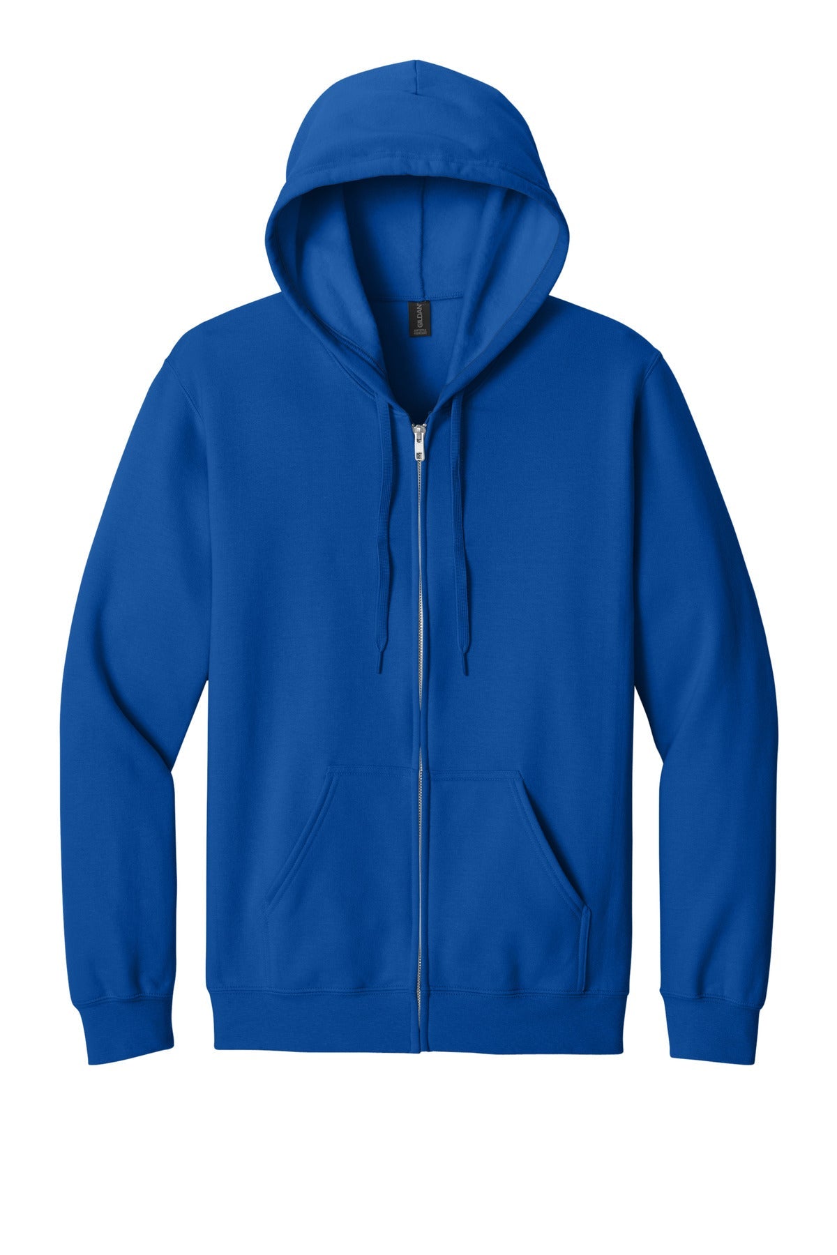 Front View of Royal Gildan Softstyle Midweight Fleece Full-Zip Hooded Sweatshirt SF600