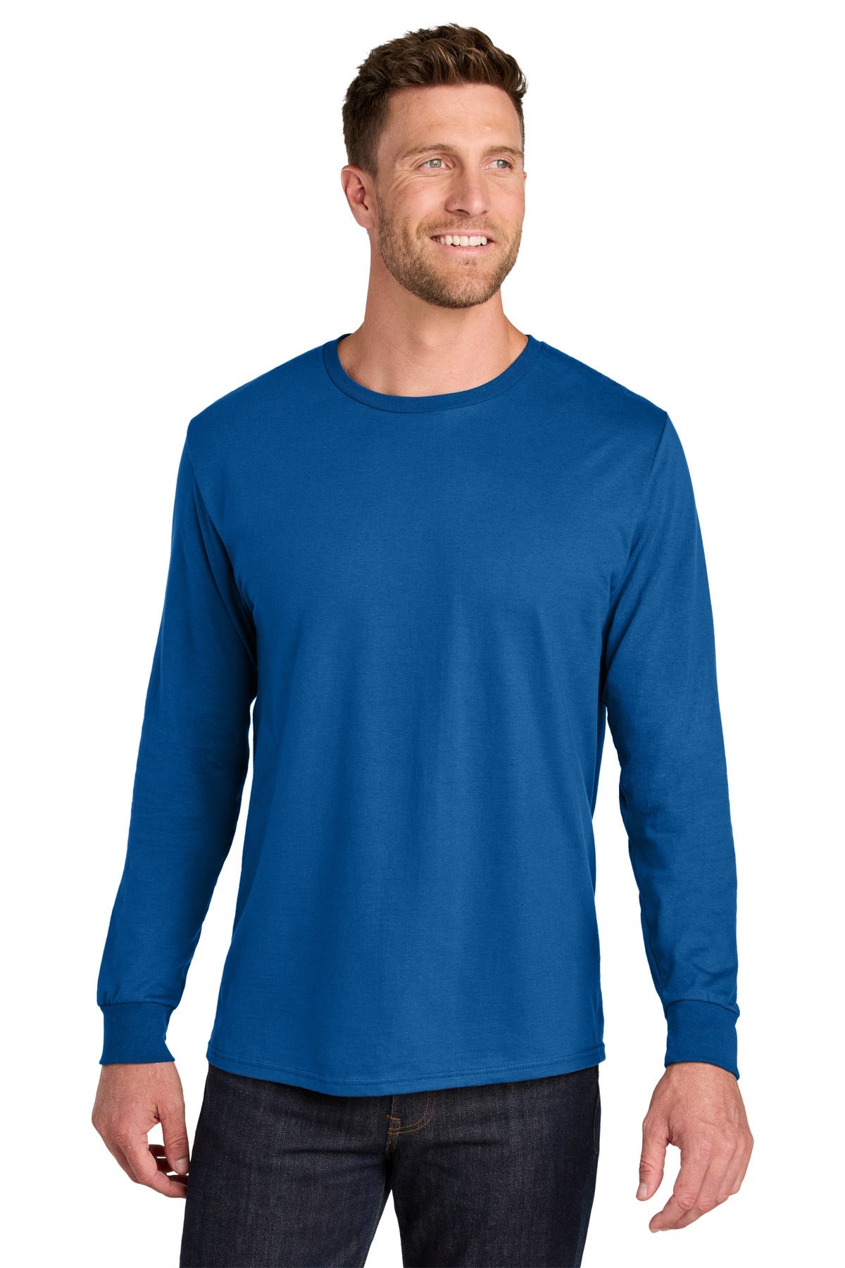 Front View of Royal Jerzees Ultimate Unisex Ring Spun Long Sleeve T-Shirt IC46L