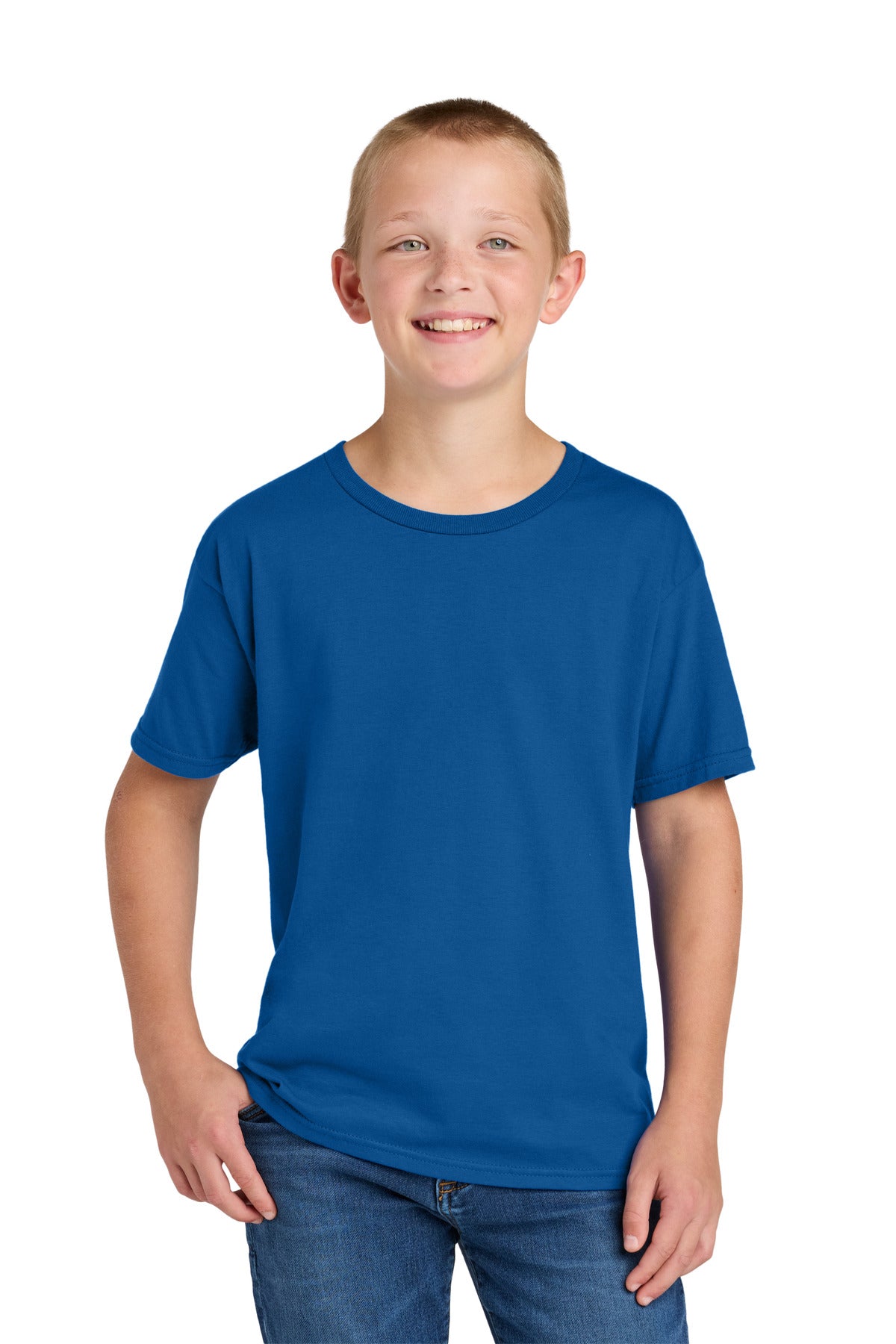Front View of Royal Jerzees Ultimate Youth Ring Spun T-Shirt IC46B