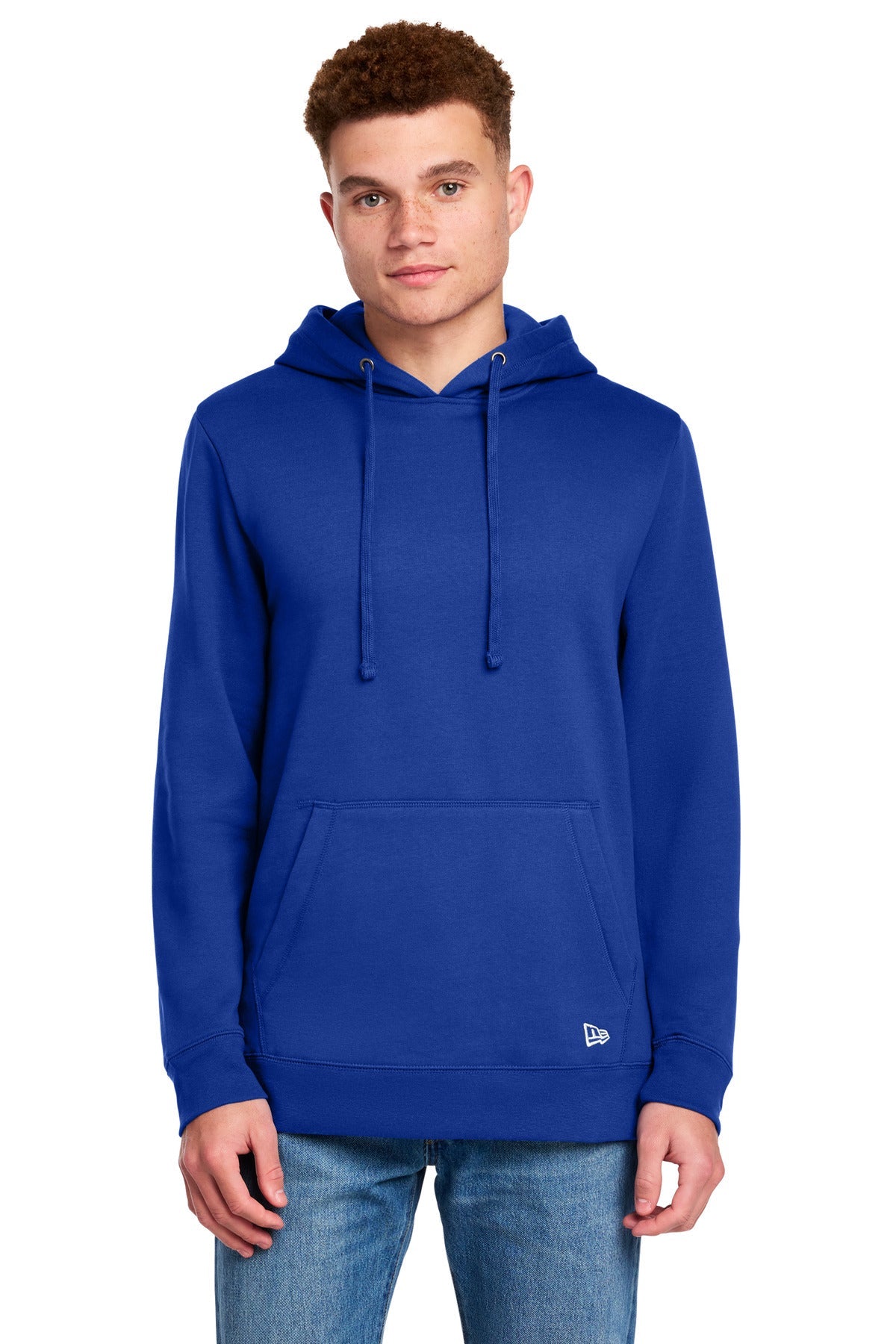 Front View of Royal New Era Comeback Fleece Pullover Hoodie NEA550