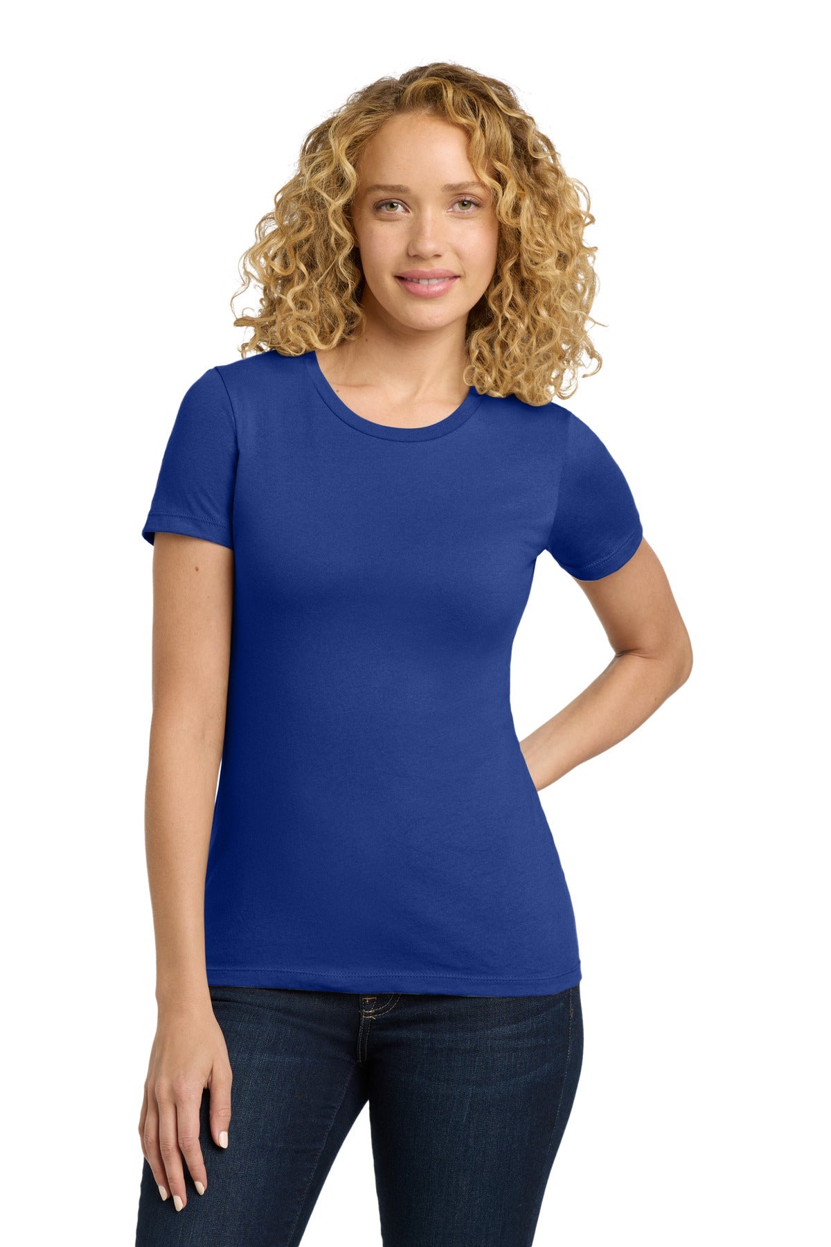 Front View of Royal Next Level Apparel Women's Cotton Tee. NL3900