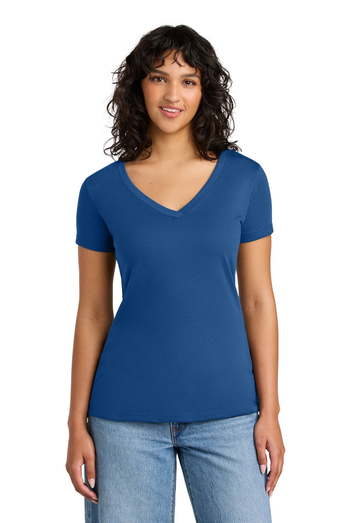 Front View of Royal Next Level Apparel Women's Ideal V-Neck Tee NL1540