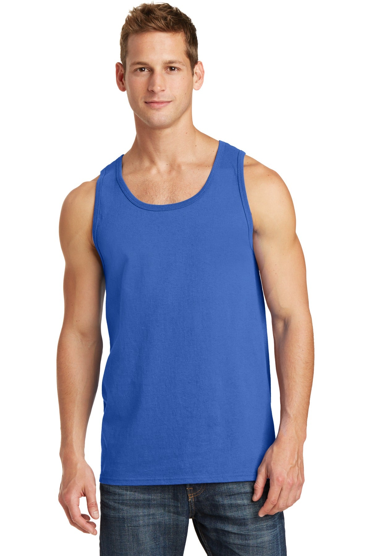 Front View of Royal Port & Co Core Cotton Tank Top. PC54TT