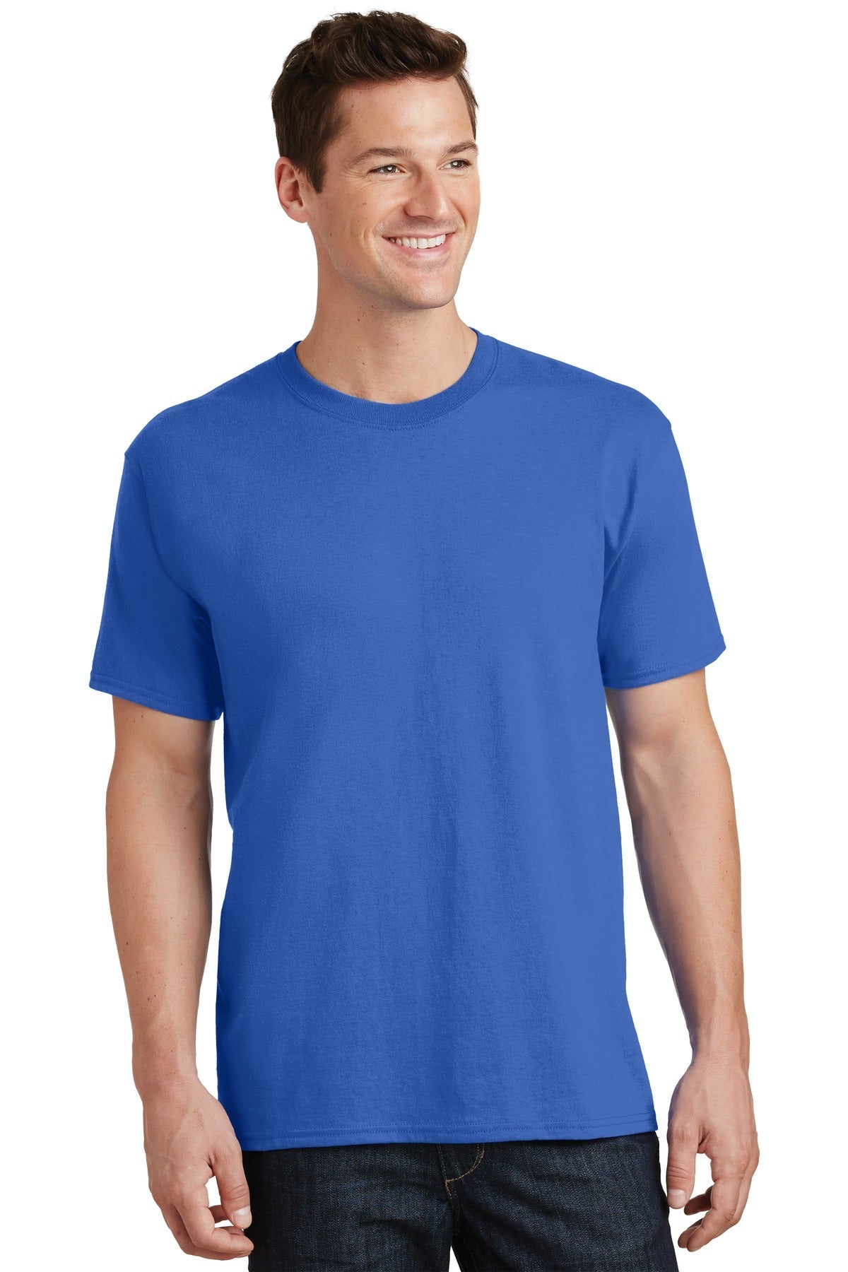 Front View of Royal Port & Co Core Cotton Tee. PC54
