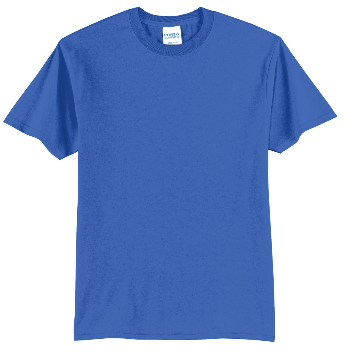 Front View of Royal Port & Co Tall Core Blend Tee. PC55T