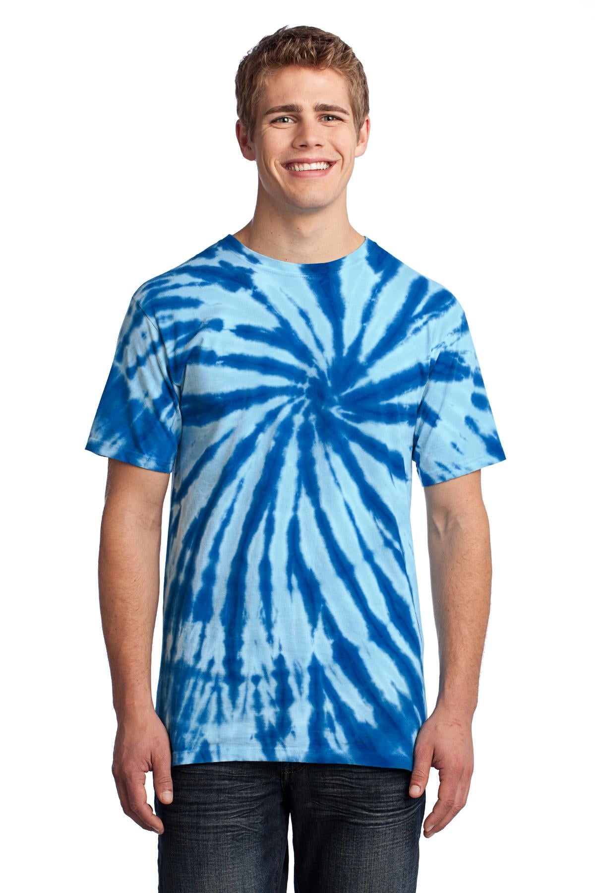 Front View of Royal Port & Co Tie-Dye Tee. PC147