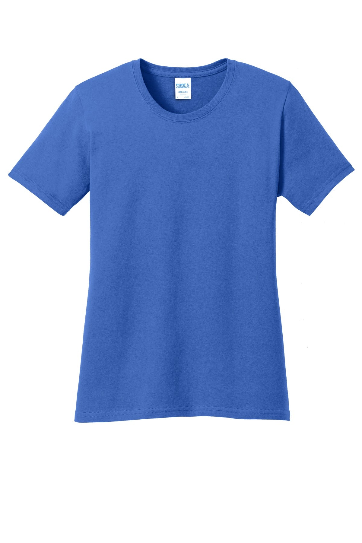 Front View of Royal Port & Co Women's Core Cotton Tee. LPC54