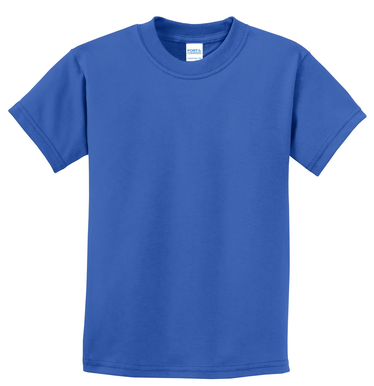 Front View of Royal Port & Co Youth Essential Tee. PC61Y