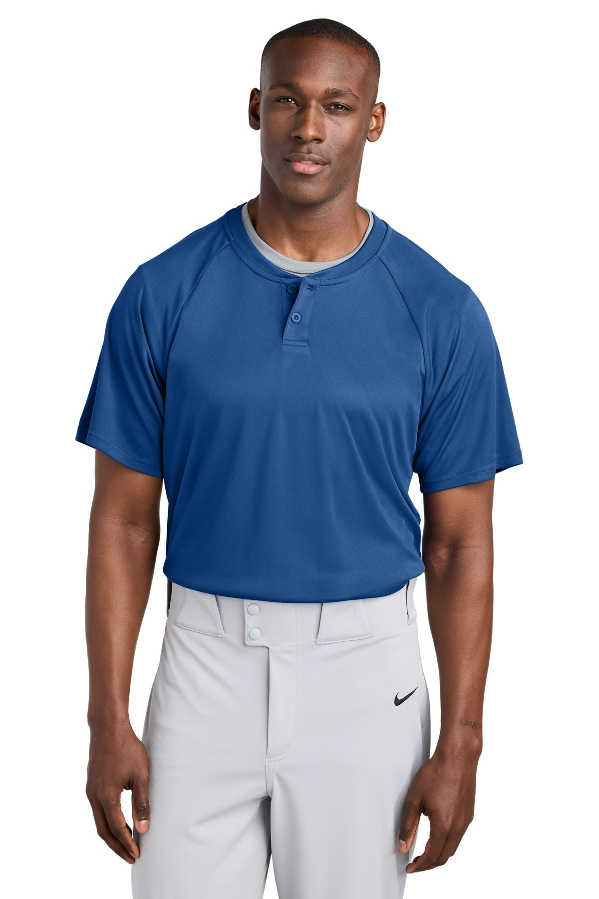 Front View of Royal Sport-Tek PosiCharge Competitor 2-Button Henley ST359