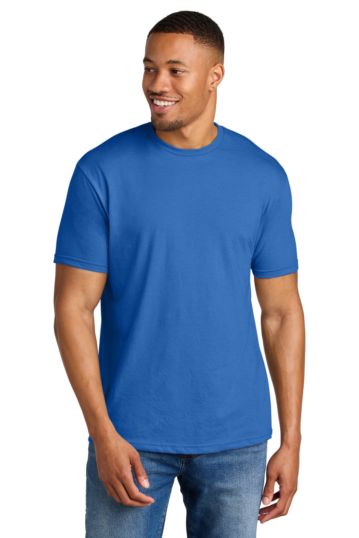 Front View of RoyalMist Gildan Softstyle CVC Tee 64000CVC