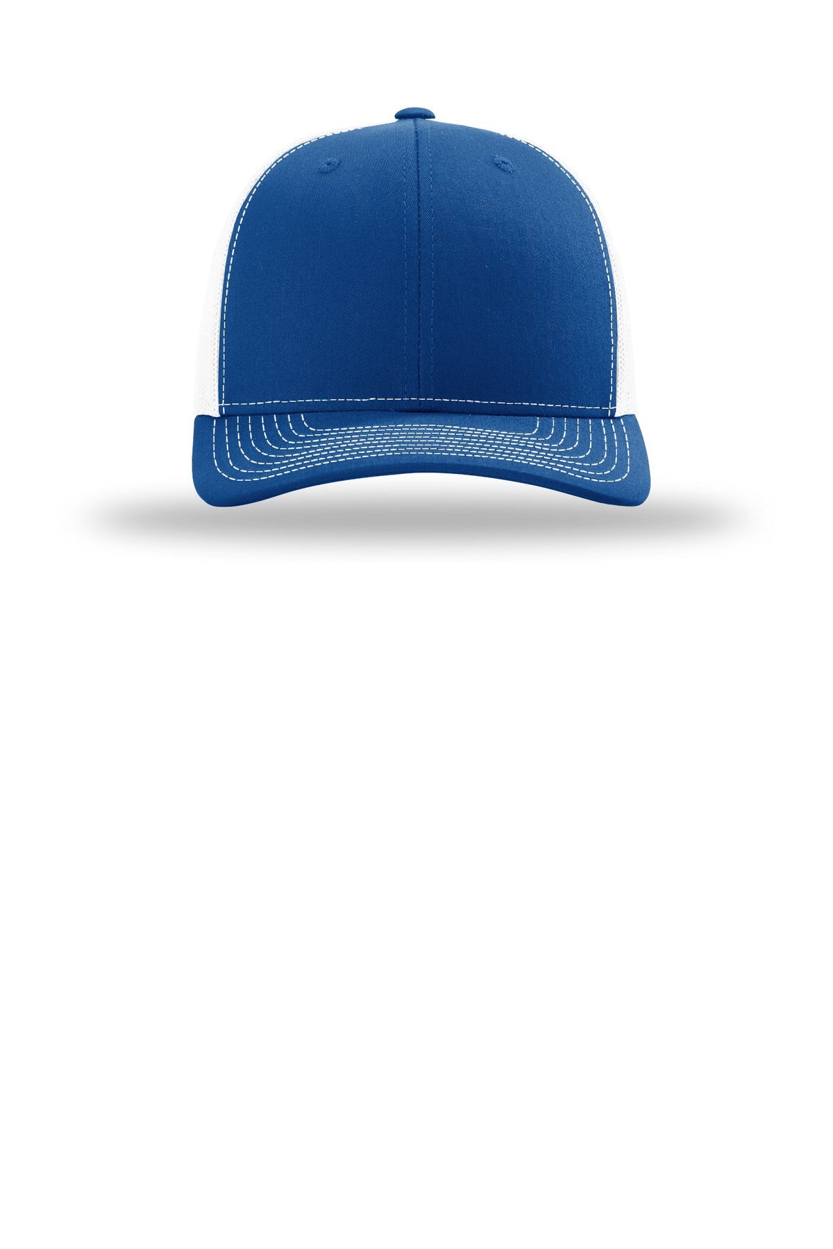 Front View of Royal/Wht Richardson Trucker Cap 112