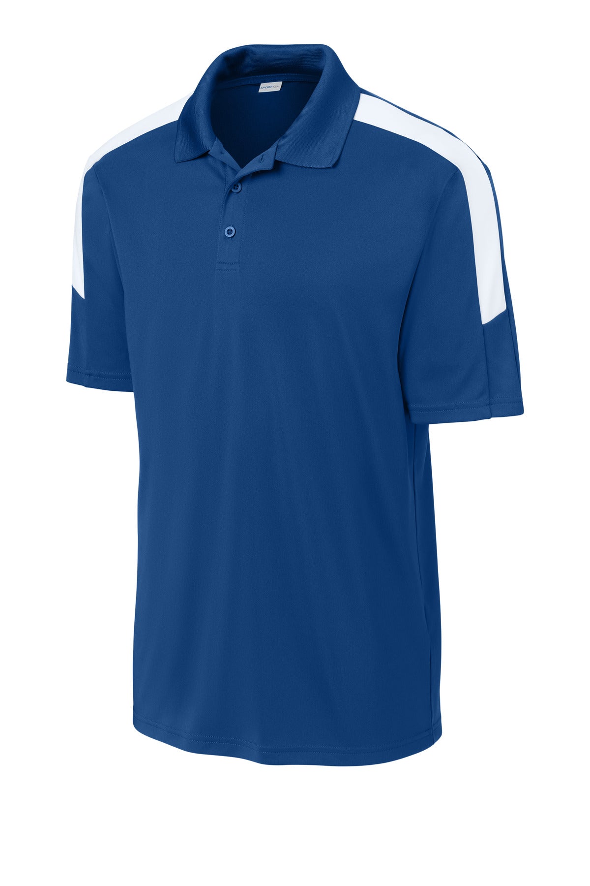 Front View of Royal/Wht Sport-Tek Competitor United Polo ST104