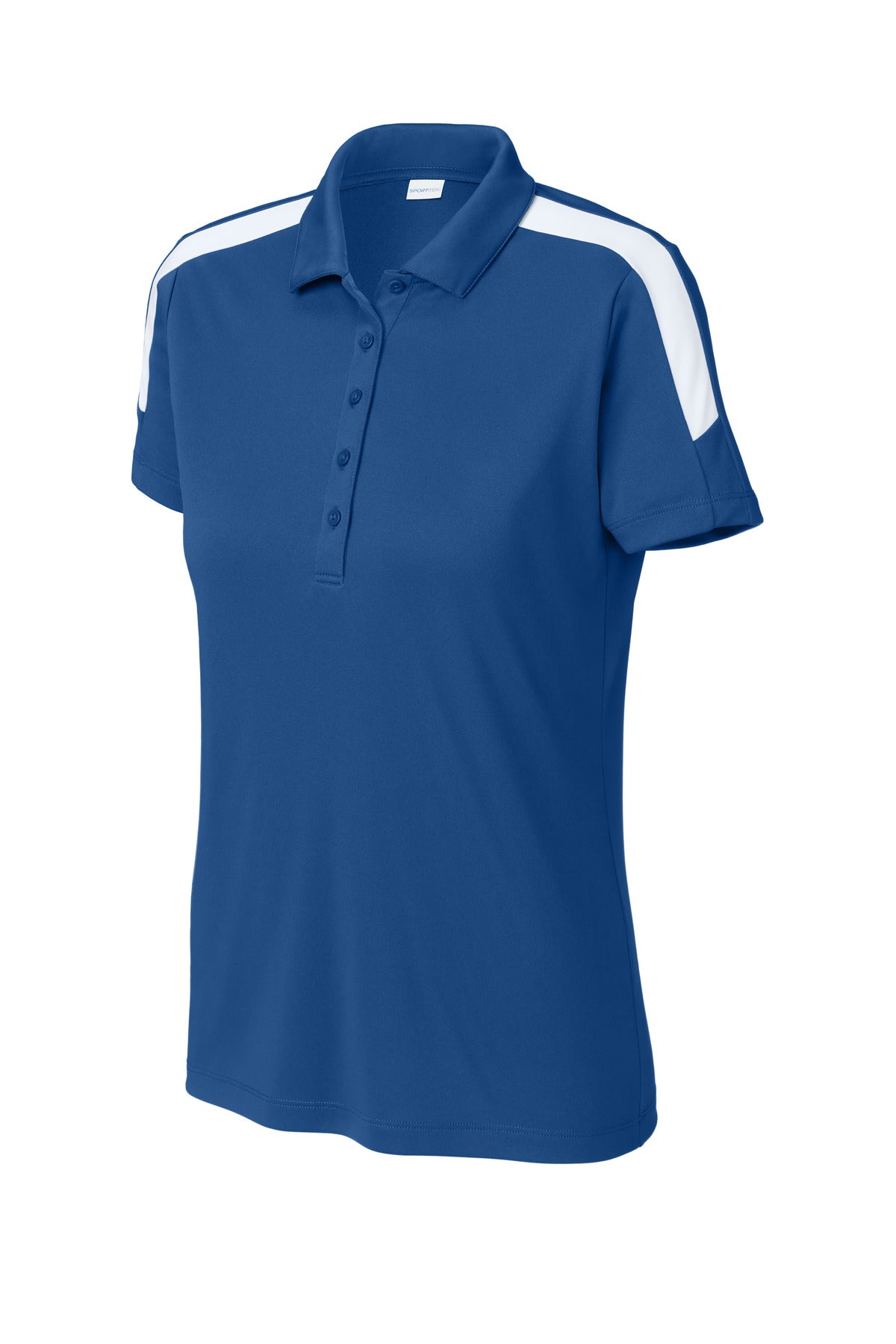 Front View of Royal/Wht Sport-Tek Women's Competitor United Polo LST104