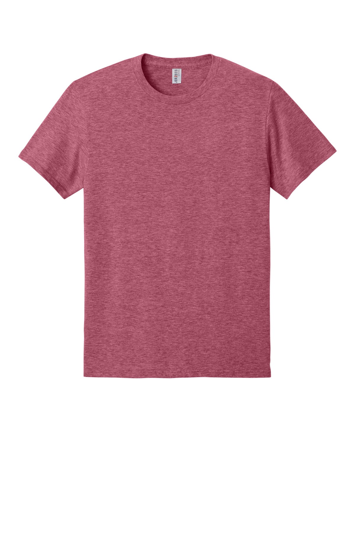 Front View of RspbryHthr Jerzees Ultimate Unisex Ring Spun T-Shirt IC46M
