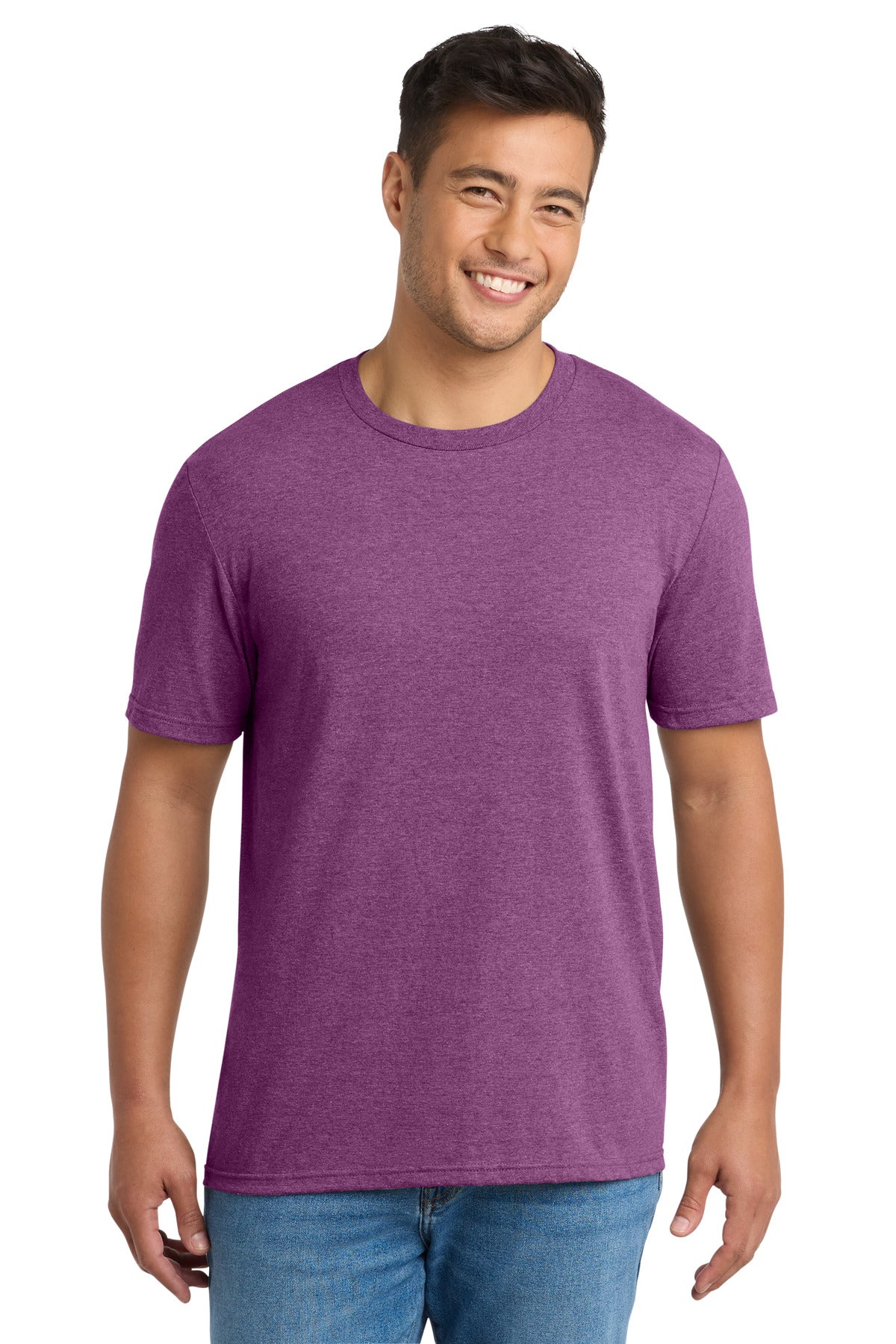 Front View of RspbryHthr Port & Co Tri-Blend Tee. PC330