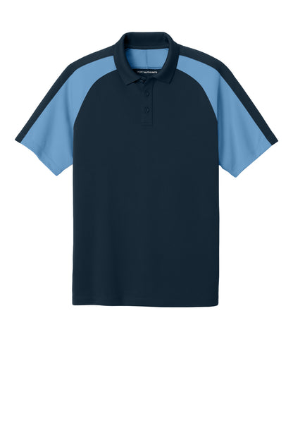 Front View of RvBNv/CarB Port Authority Wearever Performance Pique Colorblock Polo K247