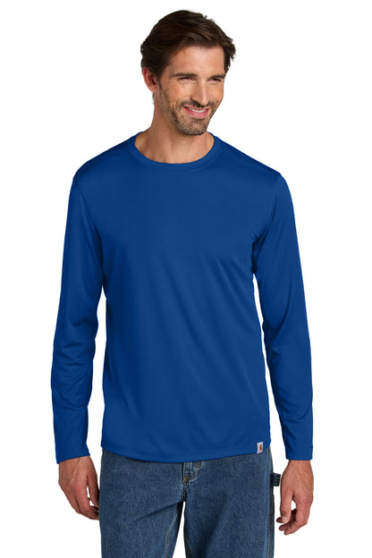 Front View of RylGlassBl Carhartt Force Sun Defender Long Sleeve T-Shirt CT106972