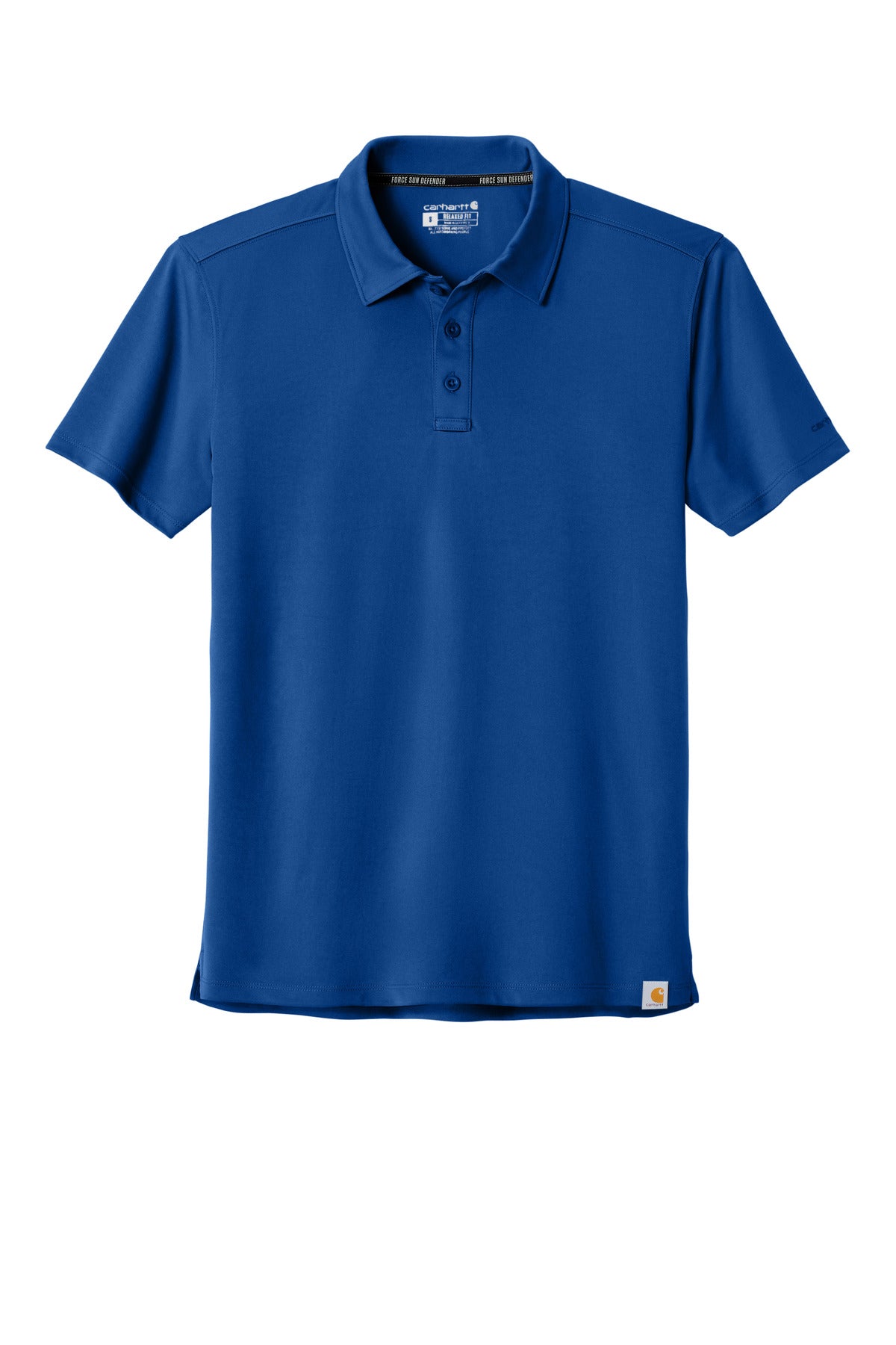 Front View of RylGlassBl Carhartt Force Sun Defender Polo CT106899