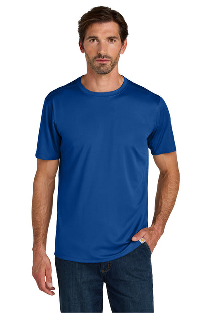 Front View of RylGlassBl Carhartt Force Sun Defender Short Sleeve T-Shirt CT106868