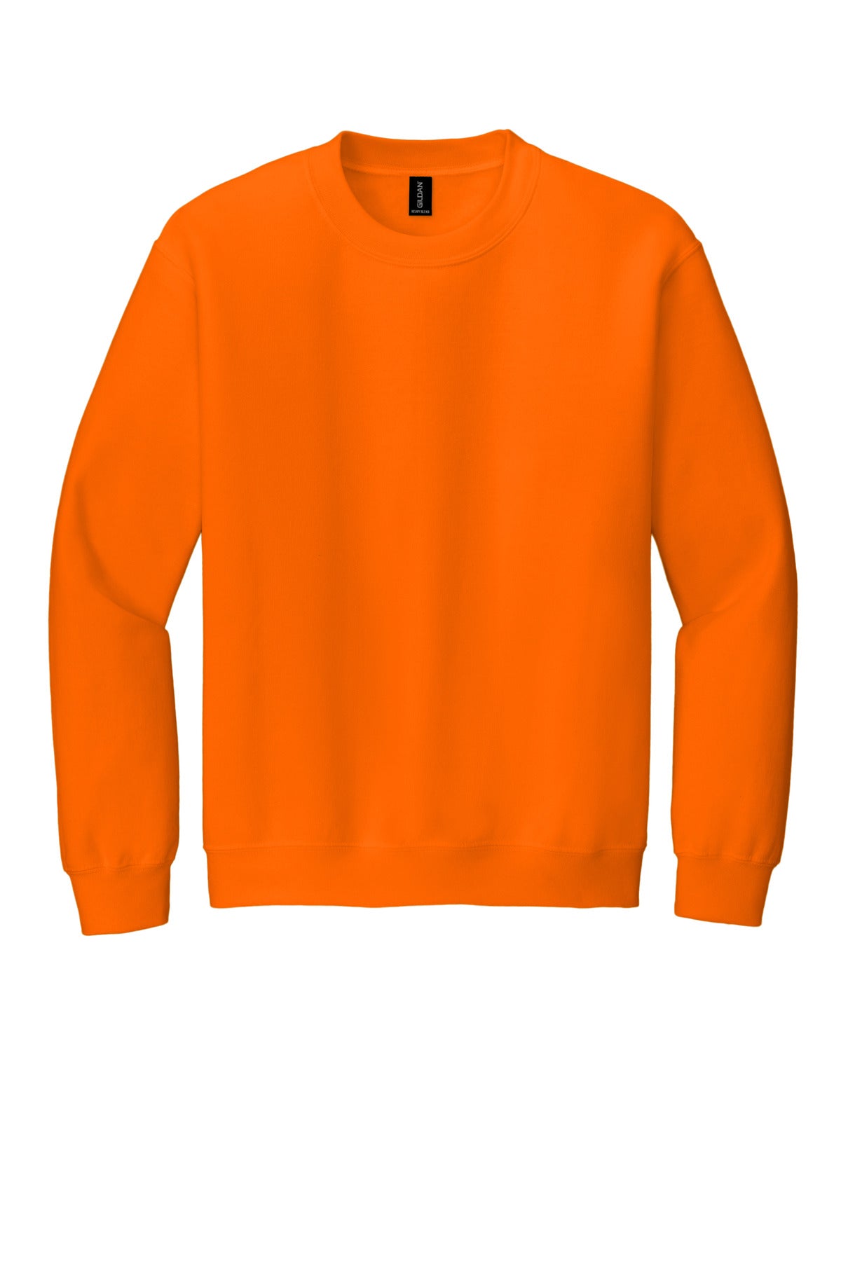 Front View of S Orange Gildan Heavy Blend Crewneck Sweatshirt. 18000