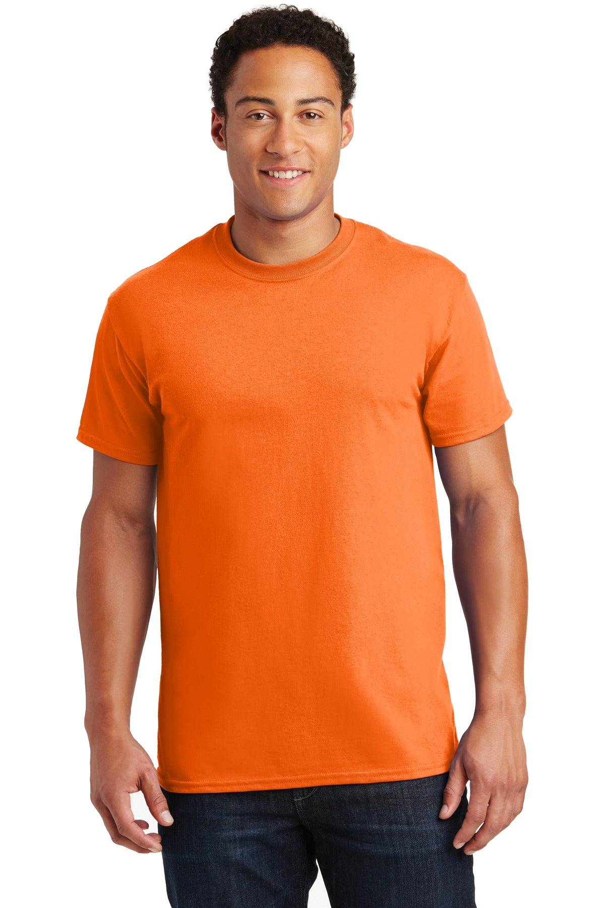 Front View of S Orange Gildan - Ultra Cotton 100% US Cotton T-Shirt. 2000