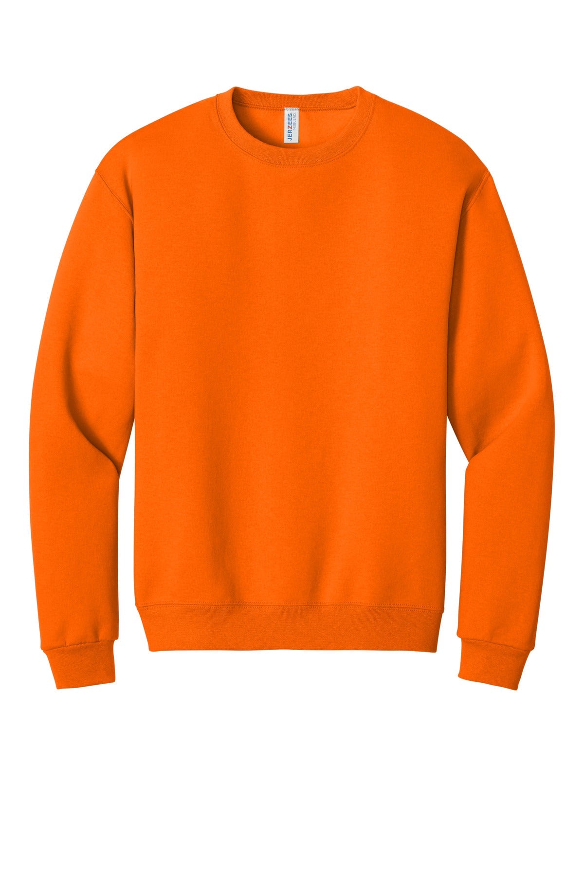 Front View of Safety Orange Jerzees - NuBlend Crewneck Sweatshirt. 562M