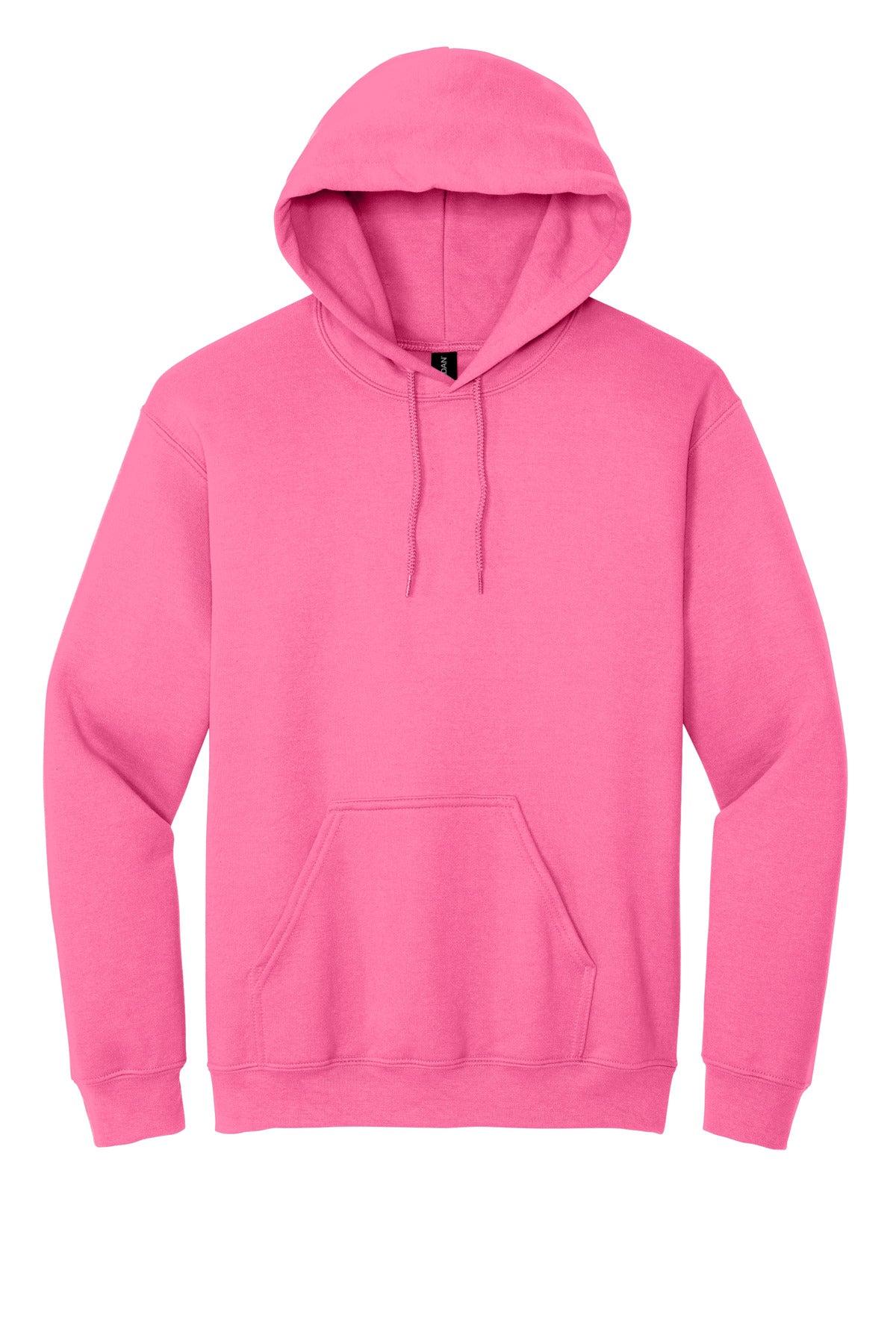 Front View of Safety Pink Gildan - Heavy Blend Hooded Sweatshirt. 18500