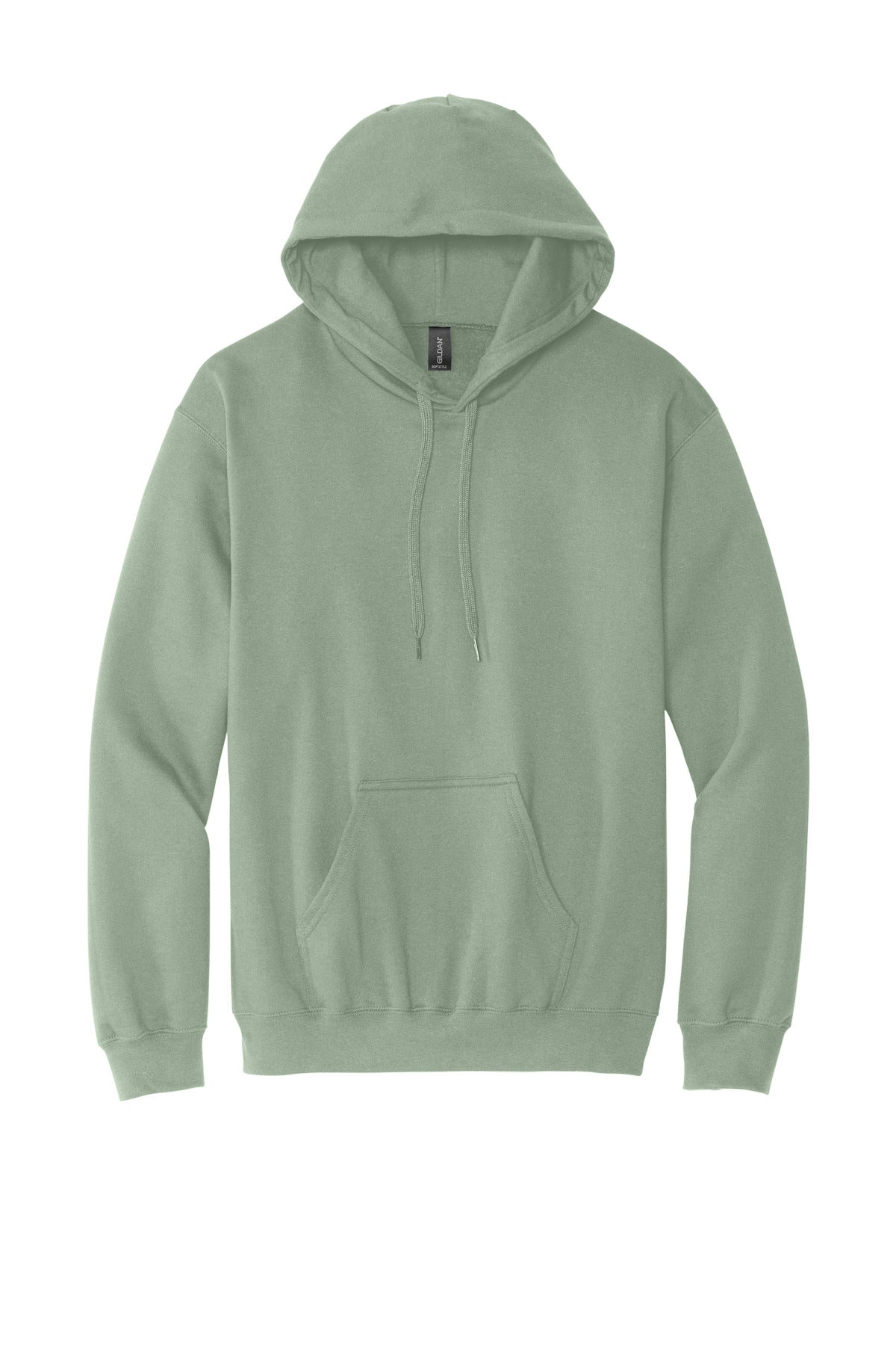 Front View of Sage Gildan Softstyle Midweight Pullover Hooded Sweatshirt SF500