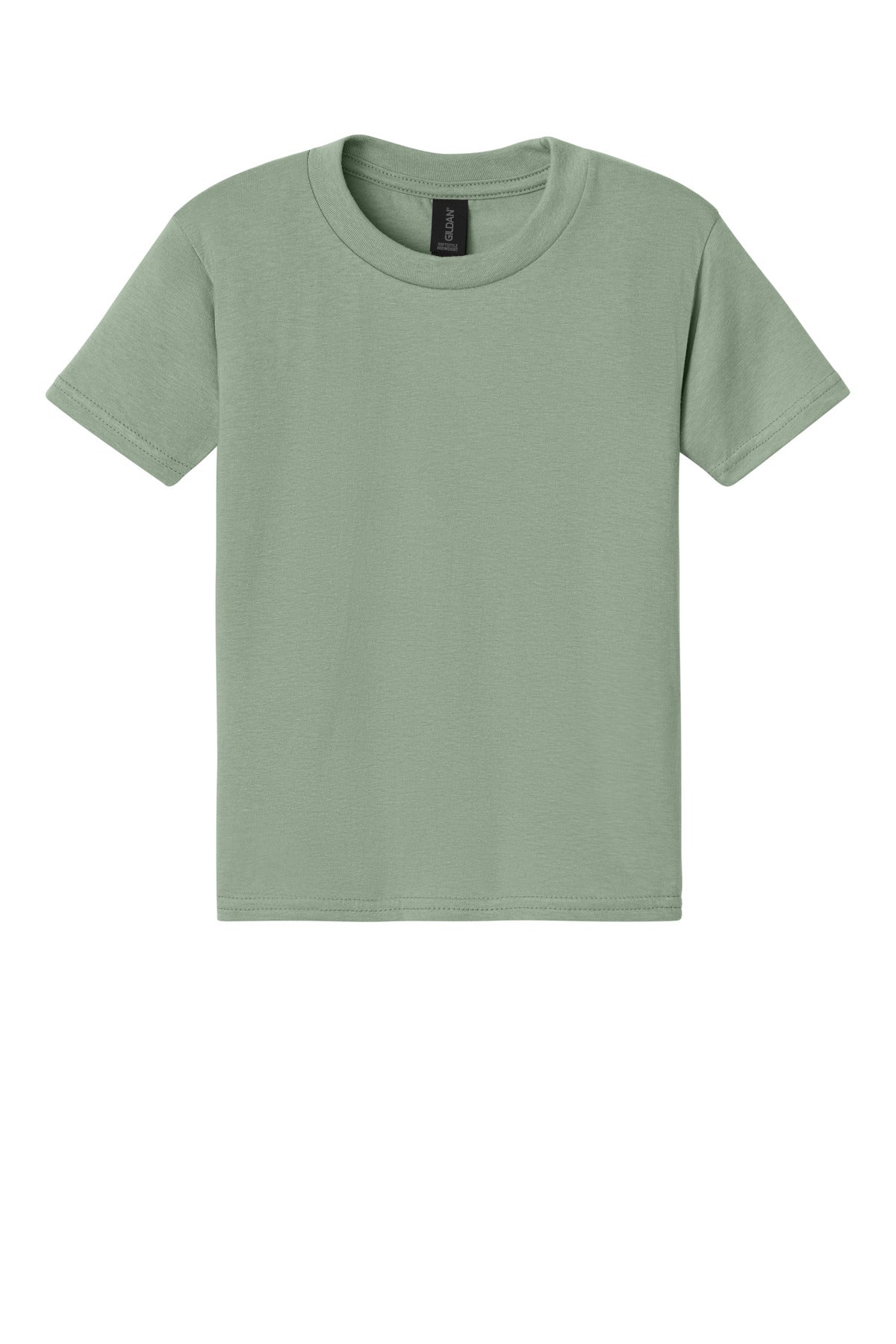 Front View of Sage Gildan Youth Softstyle Midweight Tee 65000B