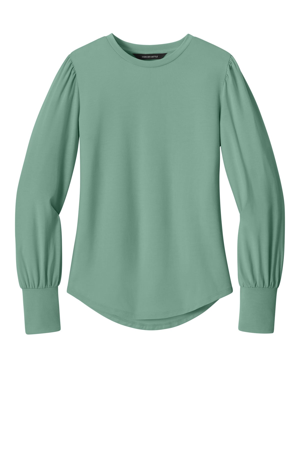 Front View of Sage Mercer+Mettle Women's Stretch Jersey Long Sleeve Blouson Top MM1019