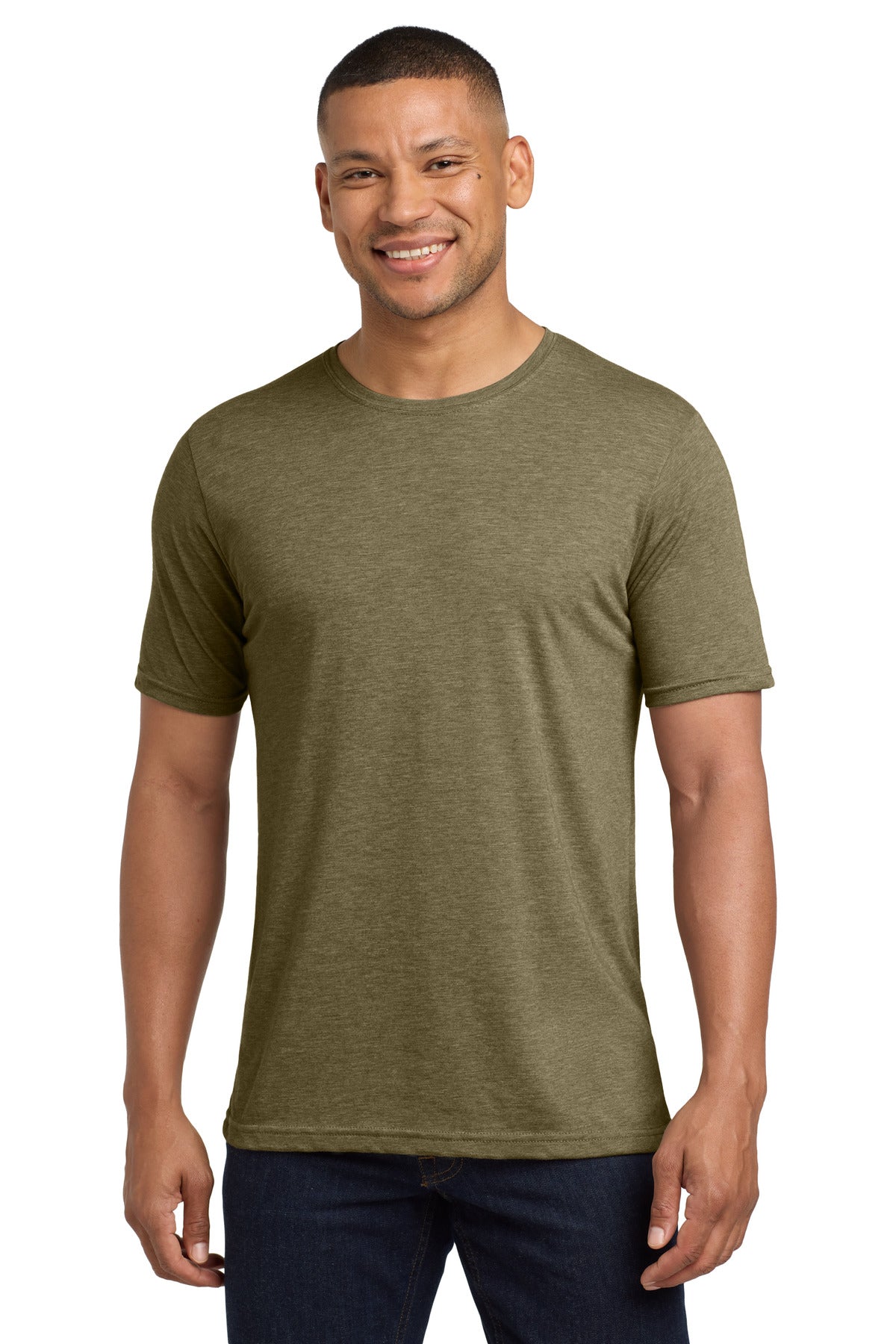 Front View of Sage Next Level Apparel Adult Poly/Cotton Tee. NL6200