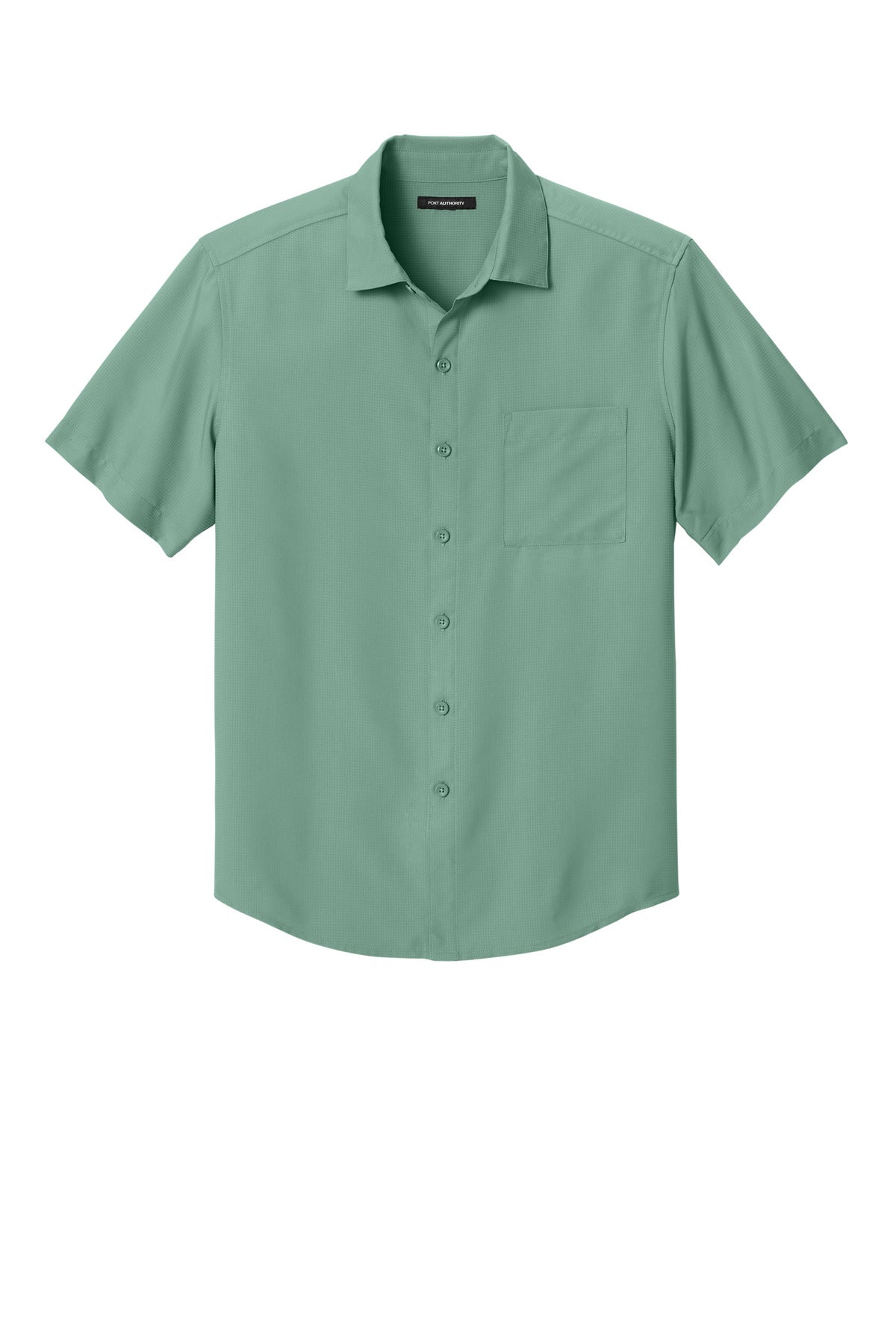 Front View of Sage Port Authority Short Sleeve UV Dockside Shirt W963