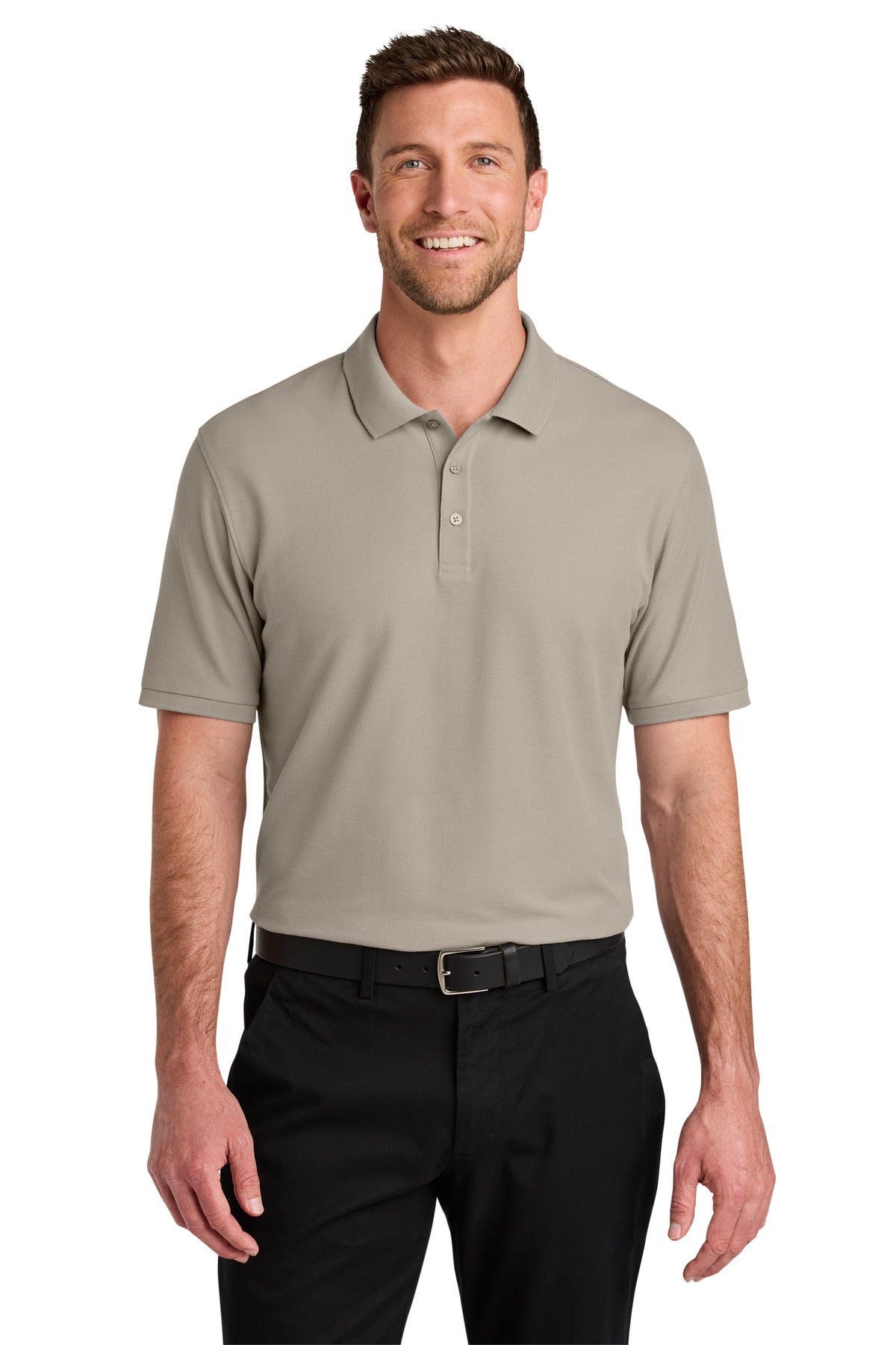 Front View of Sahara Port Authority Wearever Signature Pique Polo K200