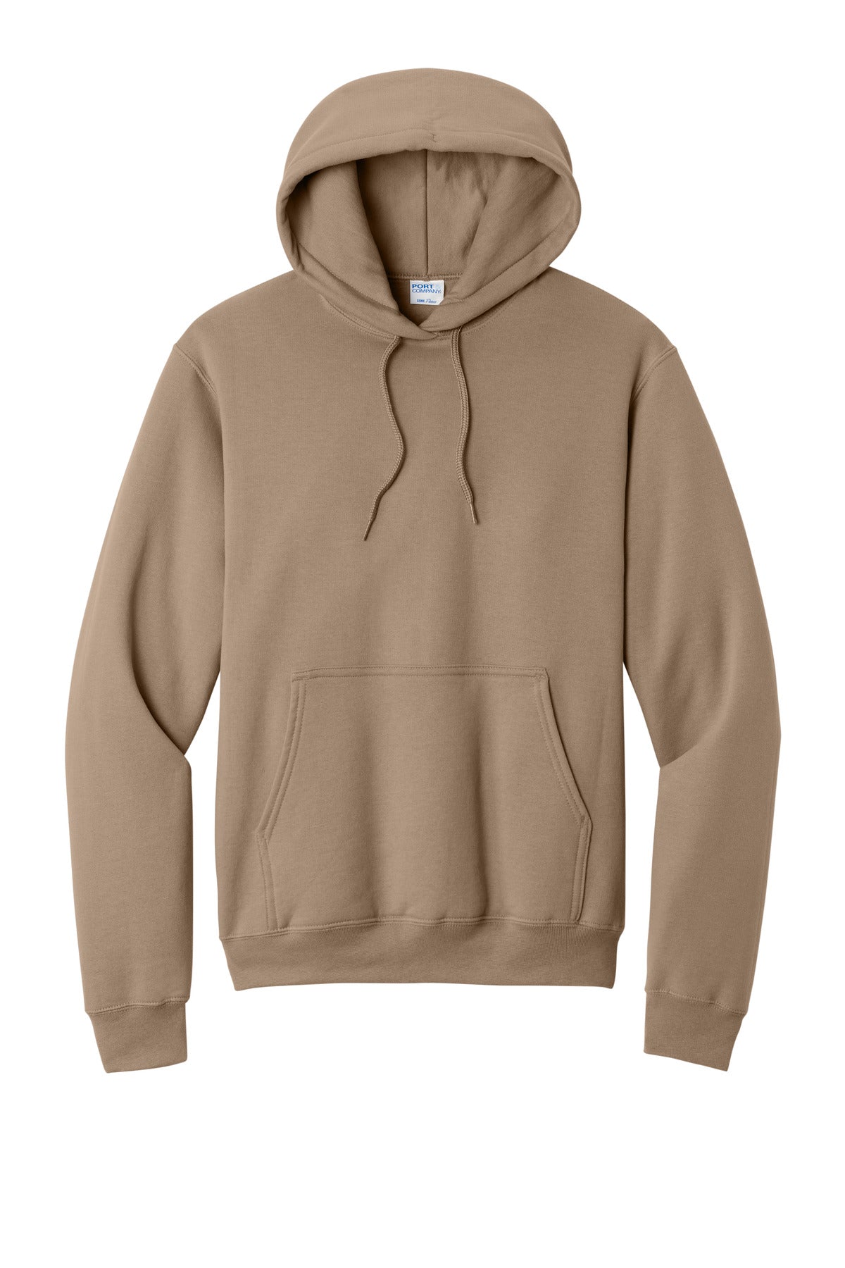 Front View of Sand Port & Co Core Fleece Pullover Hooded Sweatshirt. PC78H