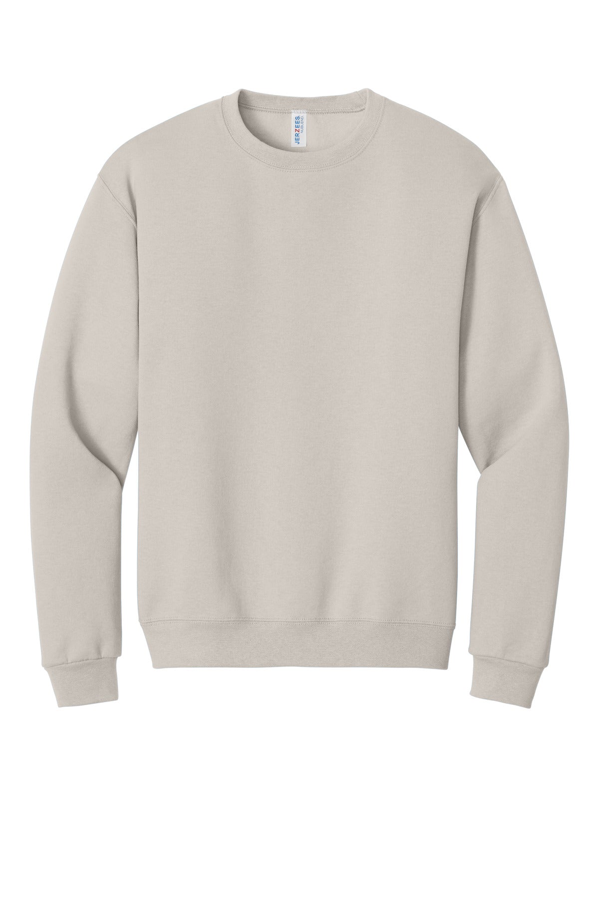 Front View of Sandstone Jerzees - NuBlend Crewneck Sweatshirt. 562M