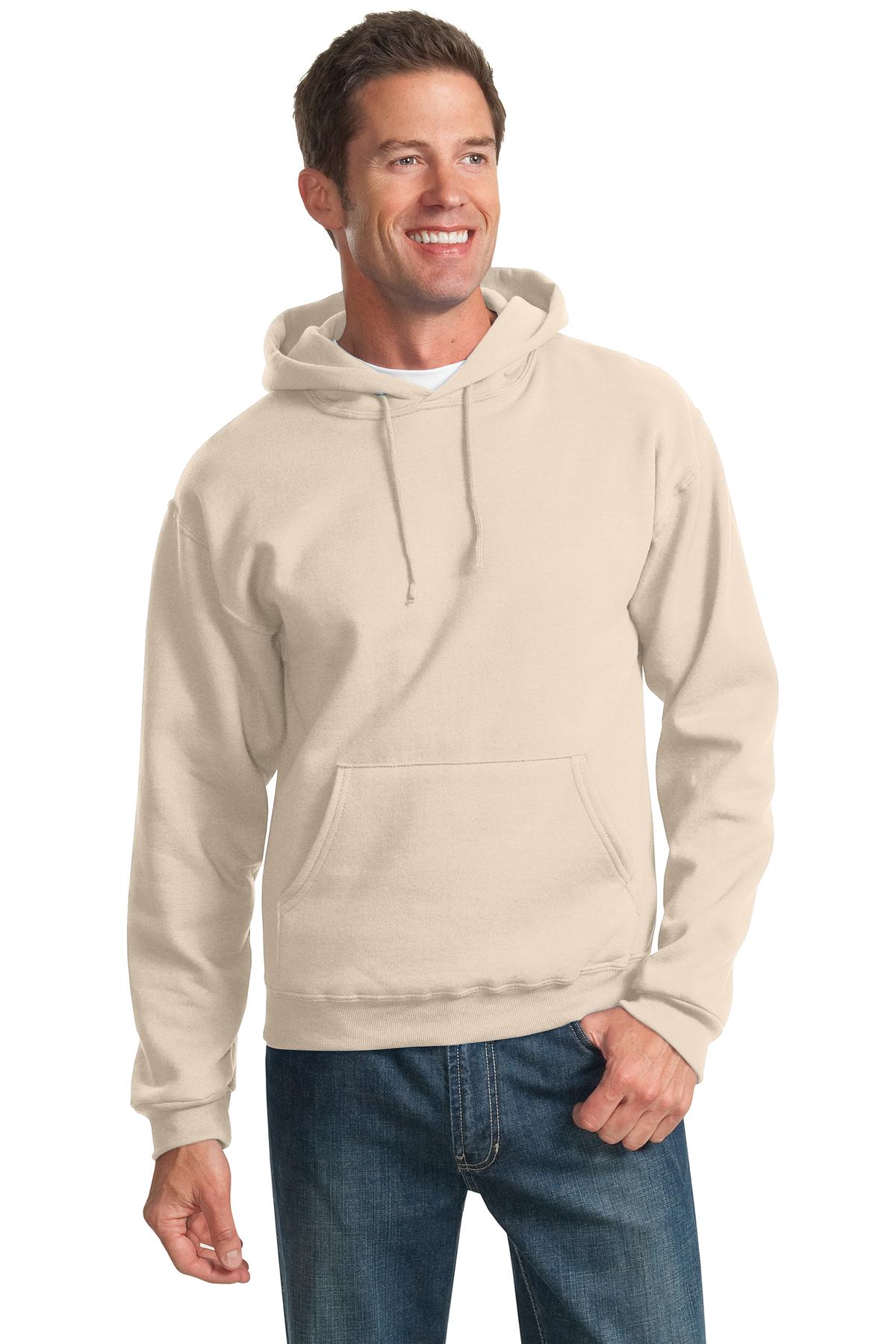 Front View of Sandstone Jerzees NuBlend Pullover Hooded Sweatshirt. 996M