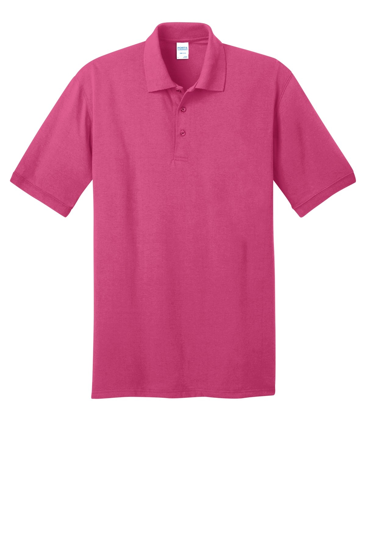 Front View of Sangria Port & Co Core Blend Jersey Knit Polo. KP55