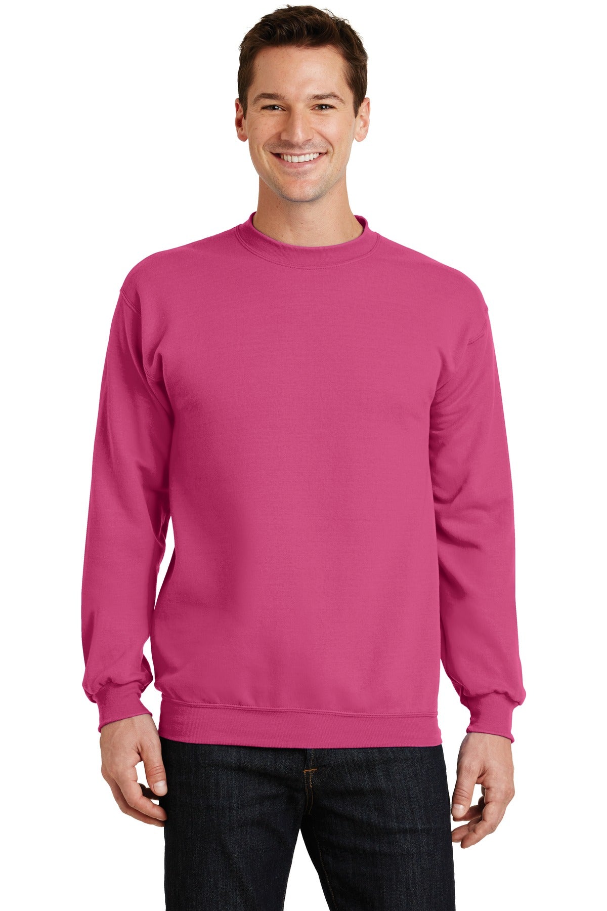 Front View of Sangria Port & Co Core Fleece Crewneck Sweatshirt. PC78