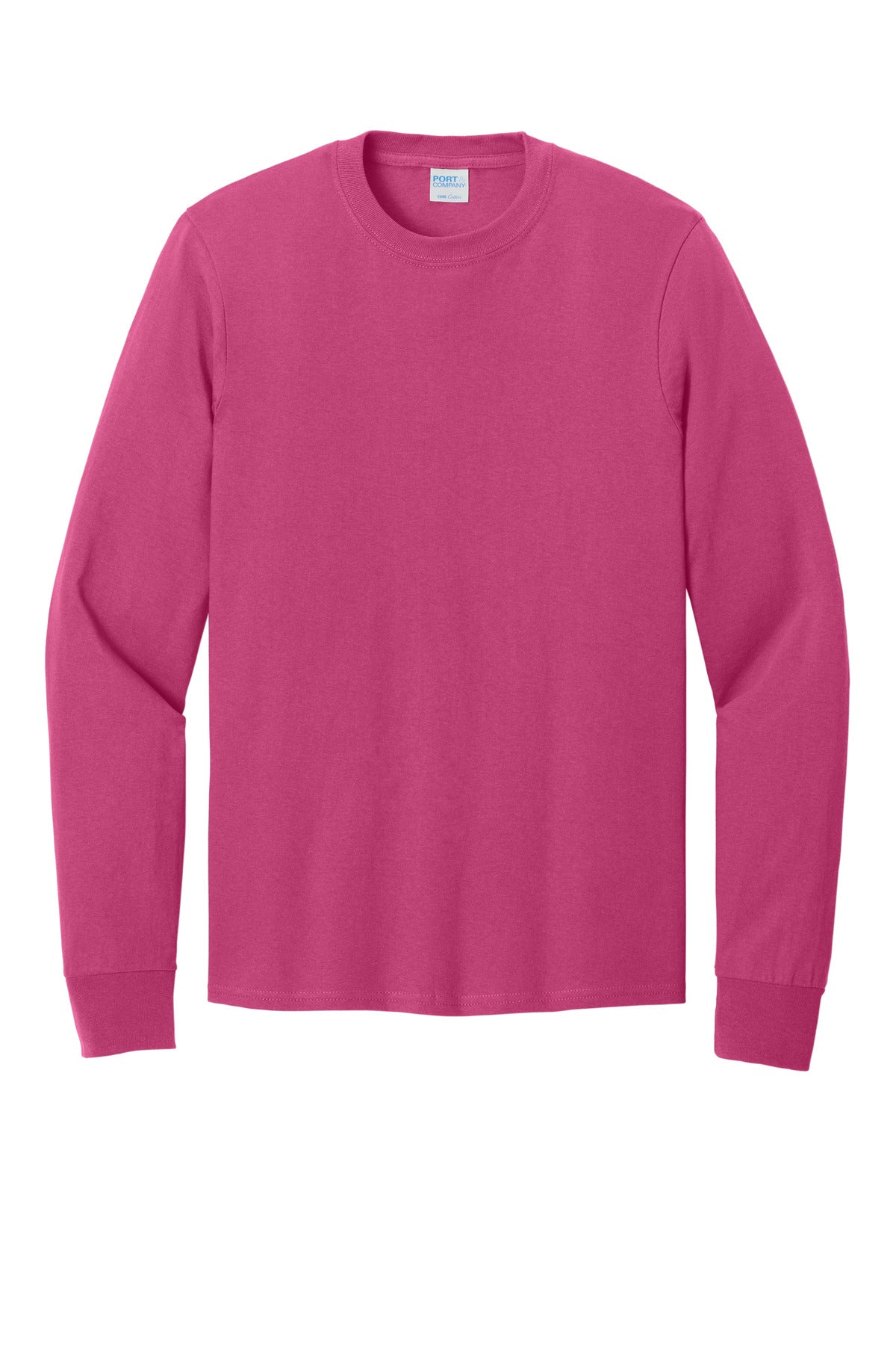 Front View of Sangria Port & Co Long Sleeve Core Cotton Tee. PC54LS