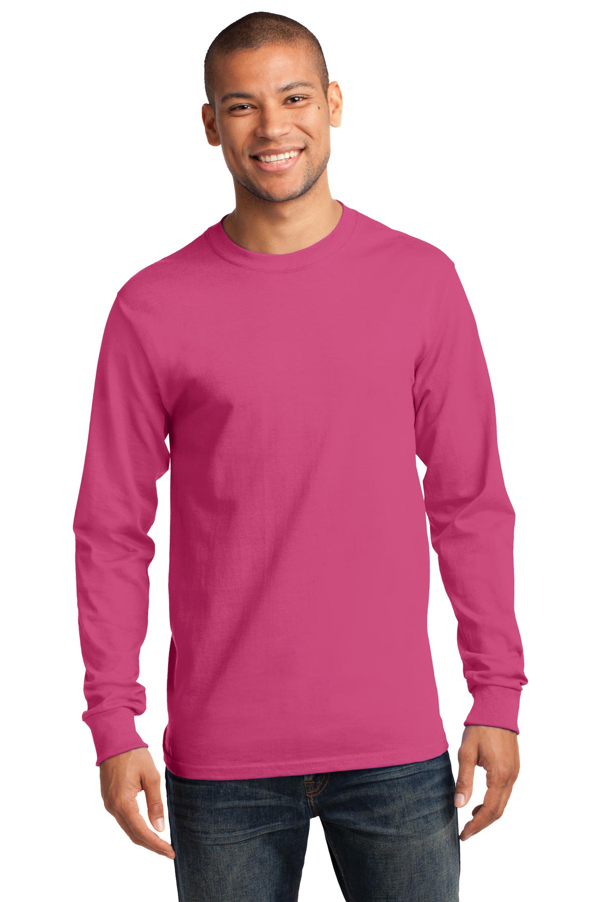 Front View of Sangria Port & Co Long Sleeve Essential Tee. PC61LS