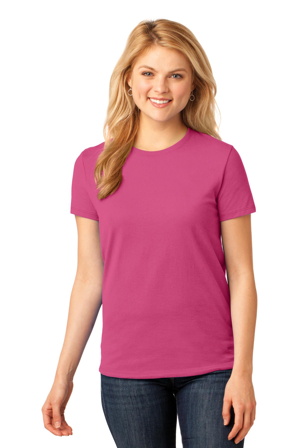 Front View of Sangria Port & Co Women's Core Cotton Tee. LPC54