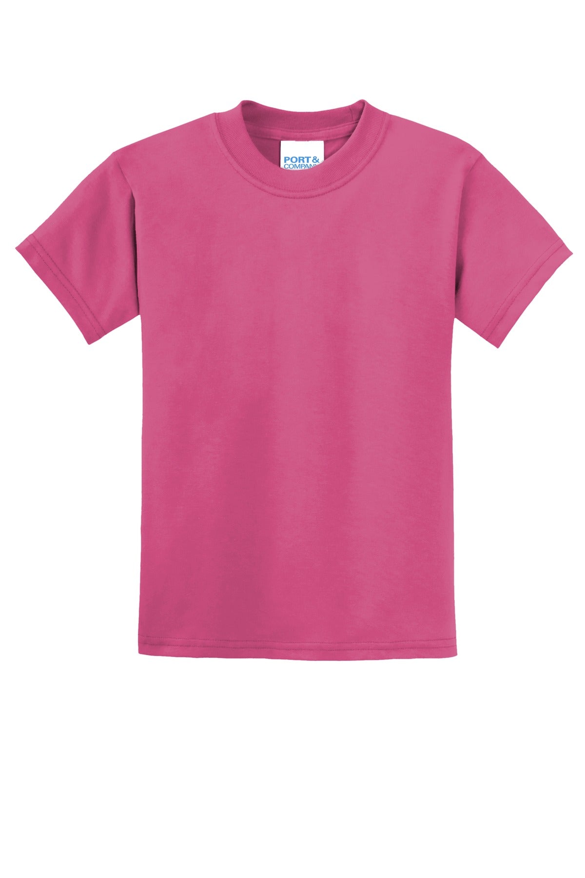 Front View of Sangria Port & Co Youth Core Blend Tee. PC55Y