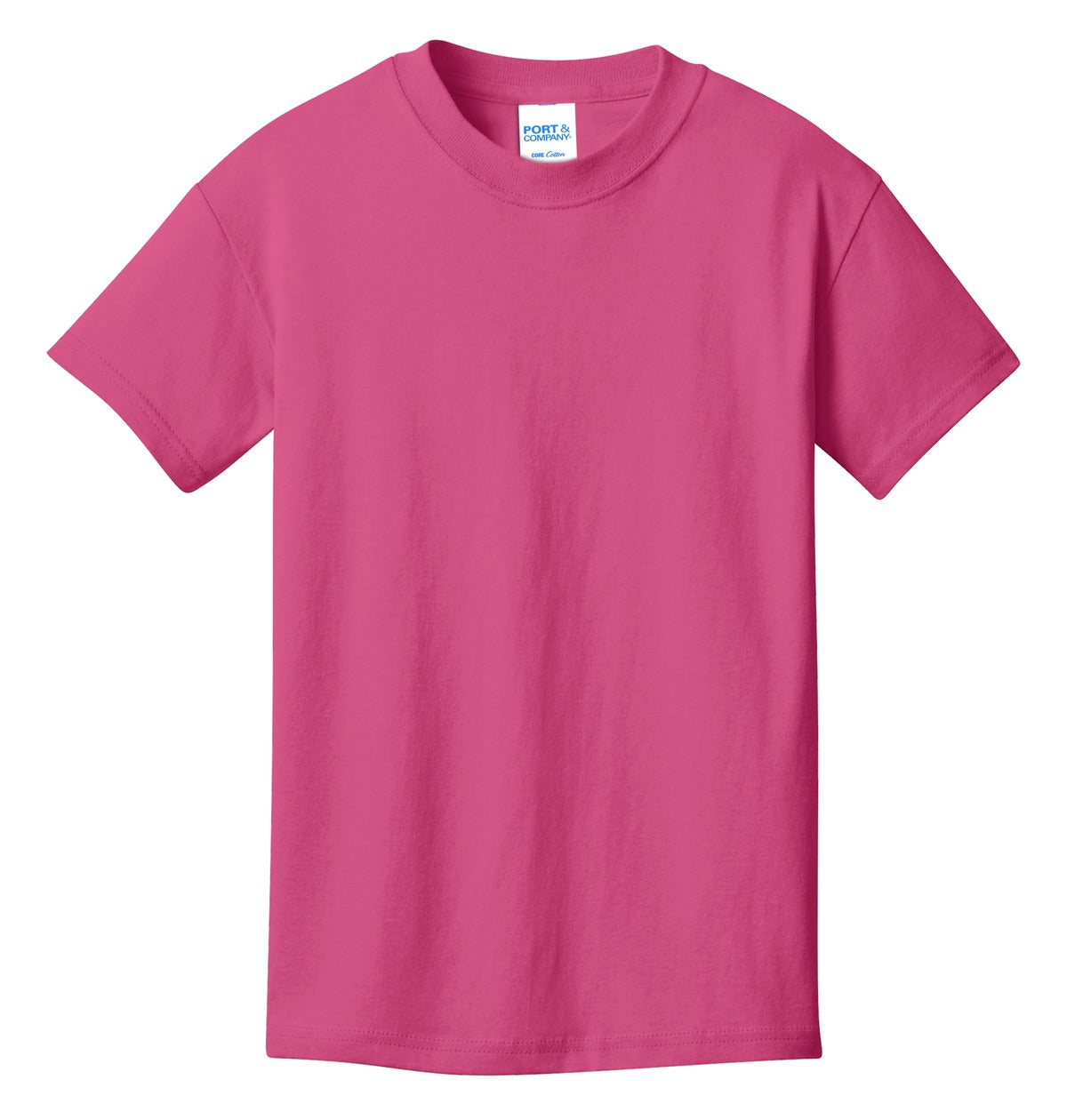 Front View of Sangria Port & Co Youth Core Cotton Tee. PC54Y