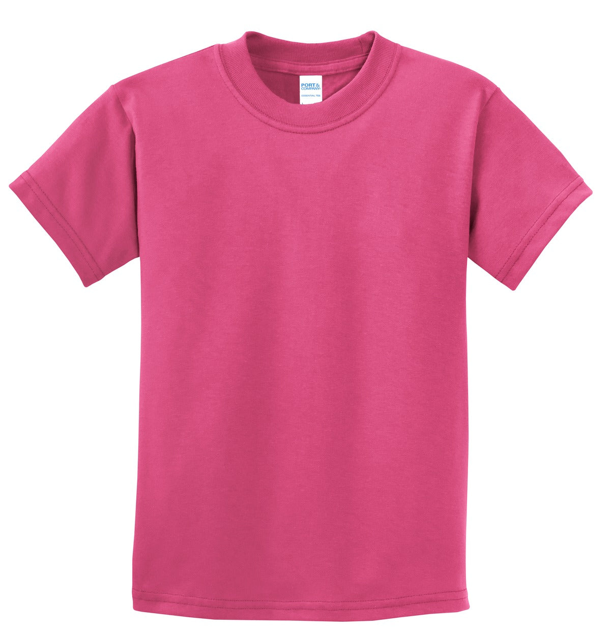 Front View of Sangria Port & Co Youth Essential Tee. PC61Y