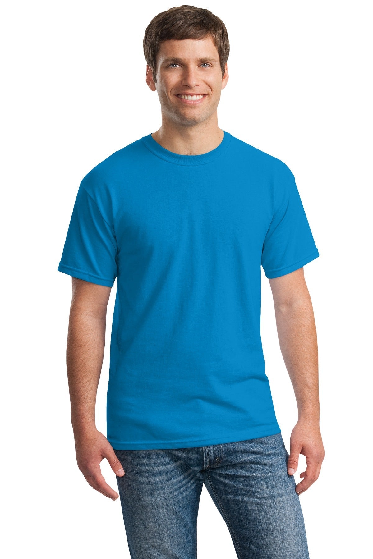 Front View of Sapphire Gildan - Heavy Cotton 100% Cotton T-Shirt. 5000