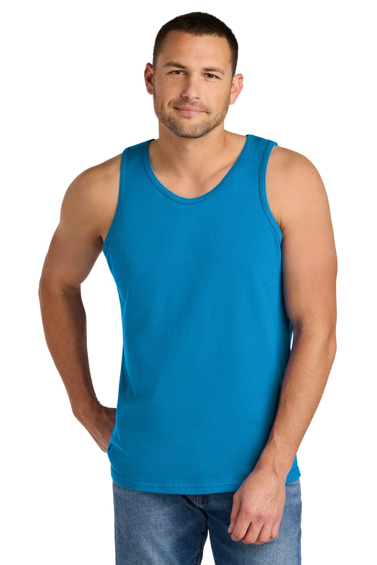 Front View of Sapphire Gildan Heavy Cotton Tank Top. G5200