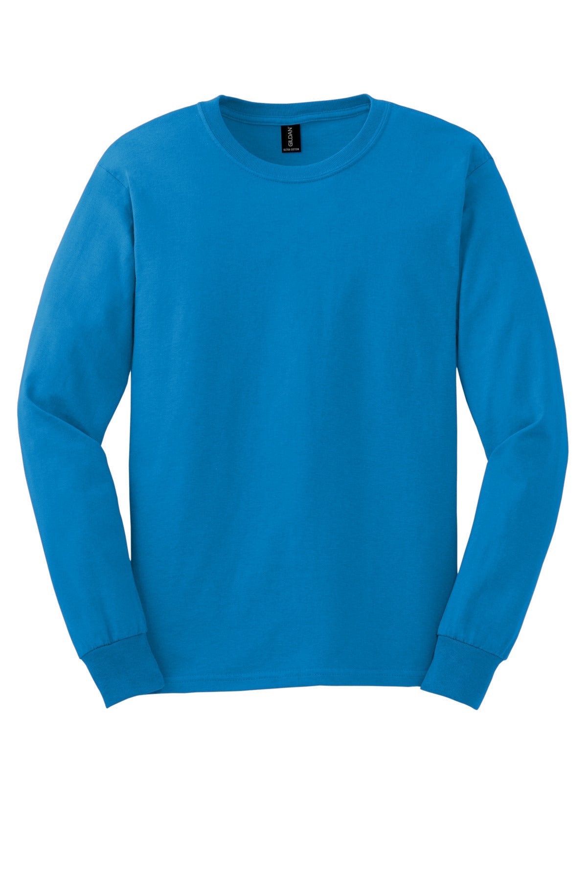 Front View of Sapphire Gildan - Ultra Cotton 100% US Cotton Long Sleeve T-Shirt. G2400
